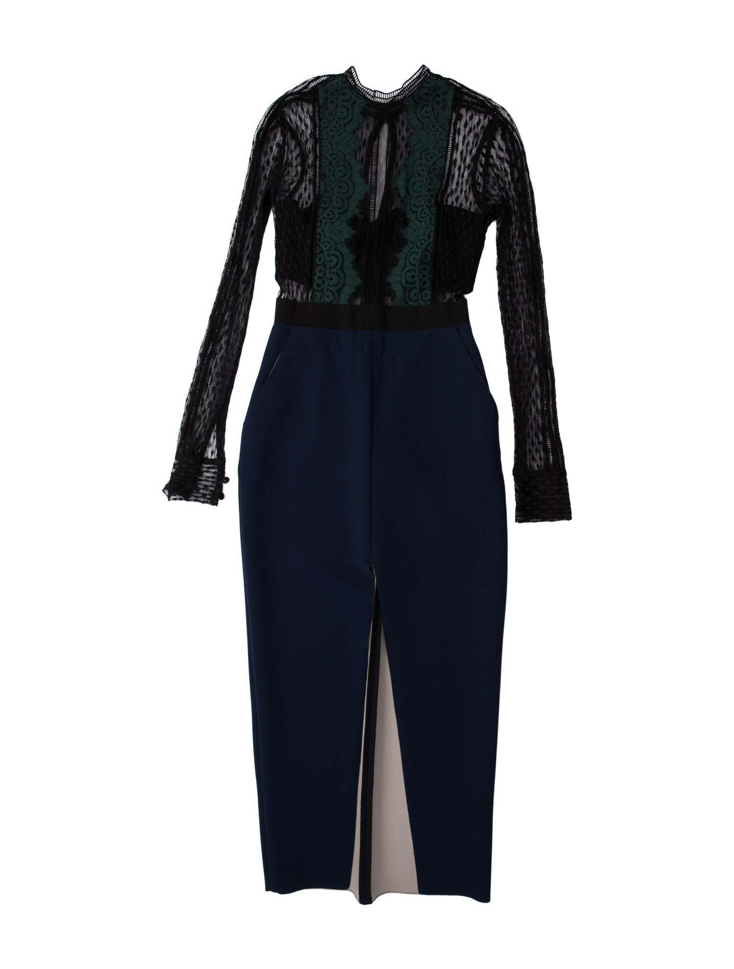 Self-Portrait Mock Neck Long Dress