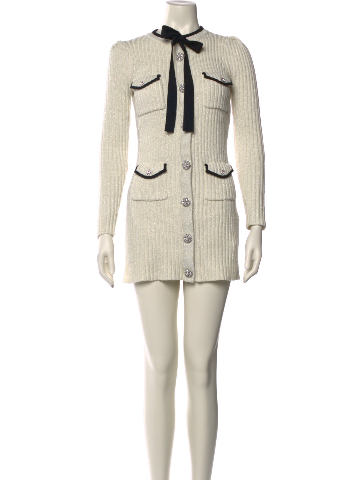 Self-Portrait Mock Neck Mini Dress