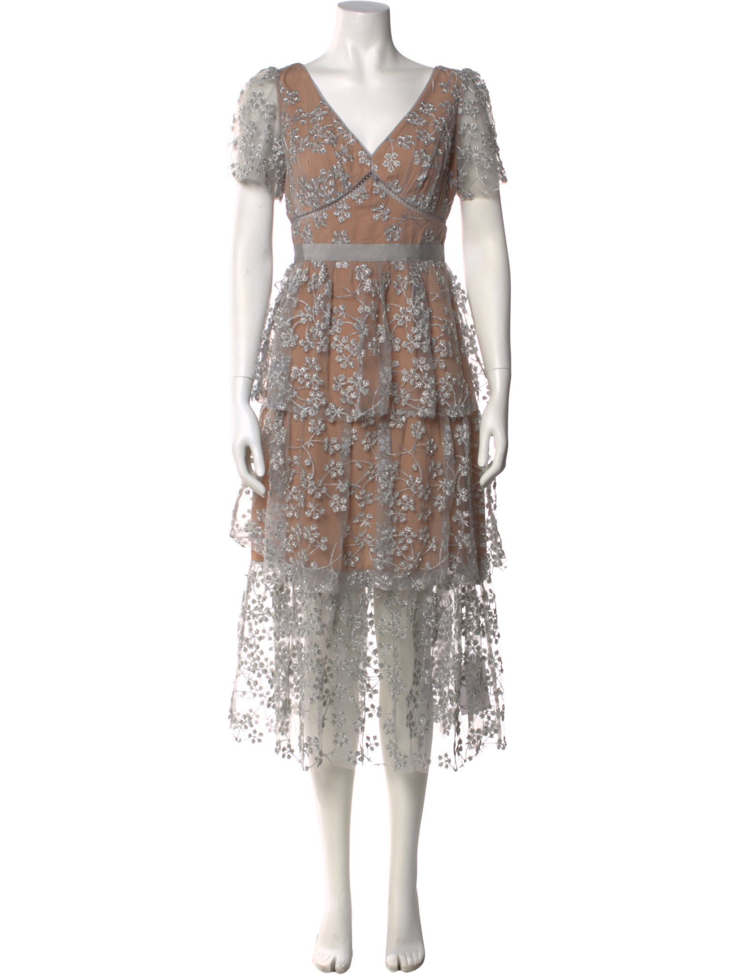 Self-Portrait Lace Pattern Midi Length Dress w/ Tags