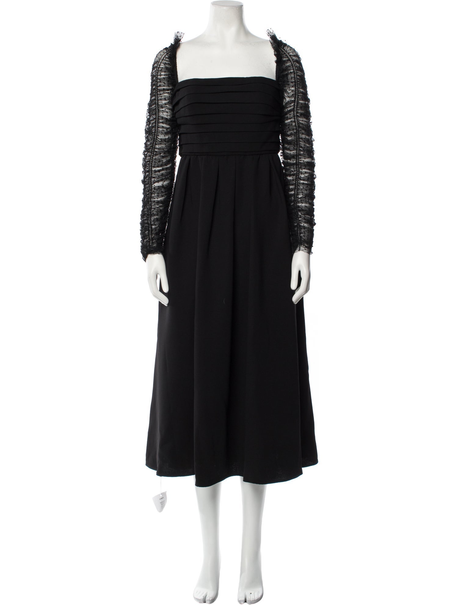 Self-Portrait Square Neckline Midi Length Dress