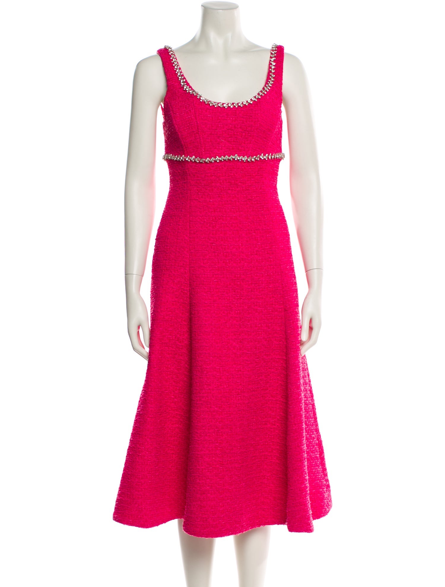 Self-Portrait Scoop Neck Midi Length Dress