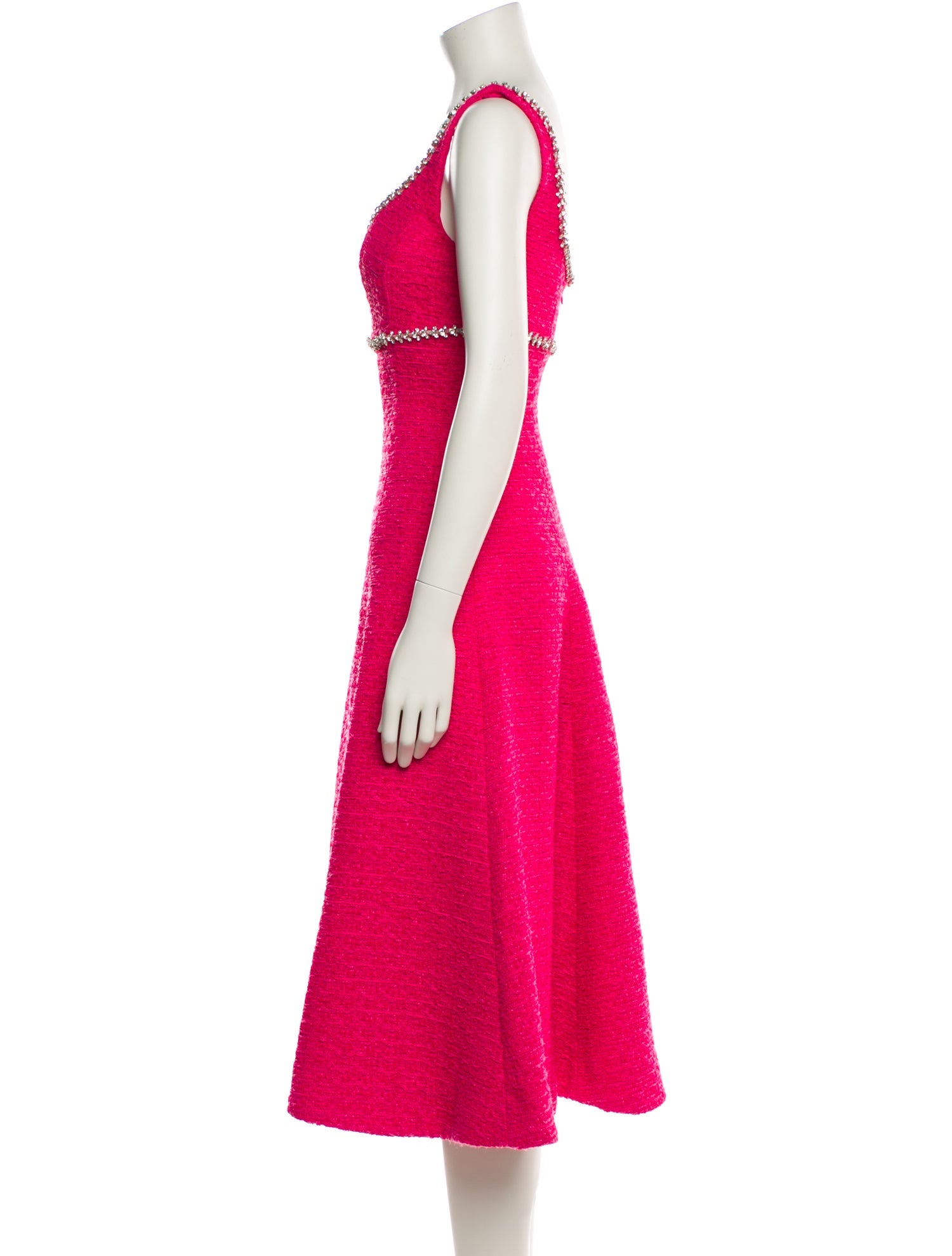 Self-Portrait Scoop Neck Midi Length Dress