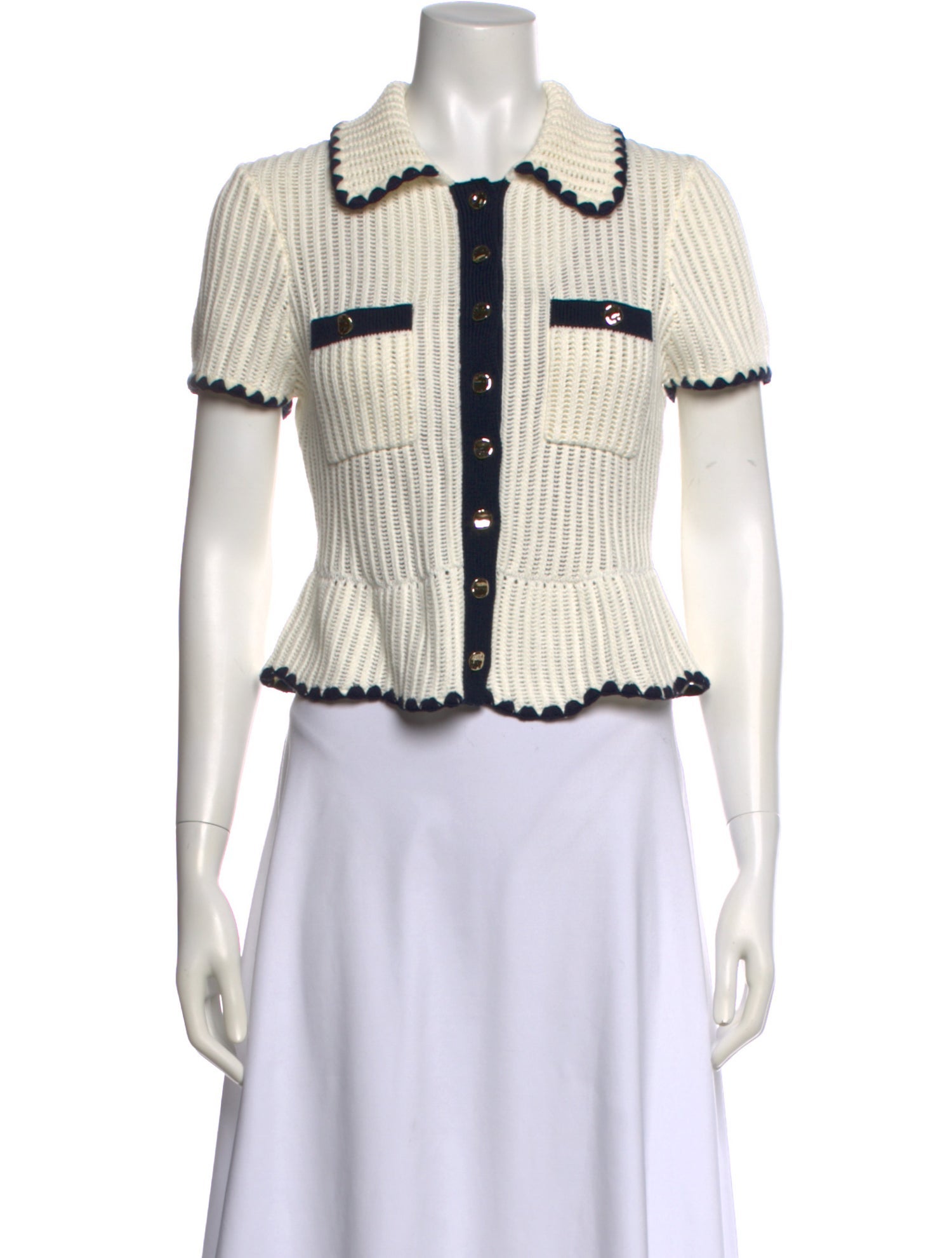 Self-Portrait Striped Crew Neck Sweater