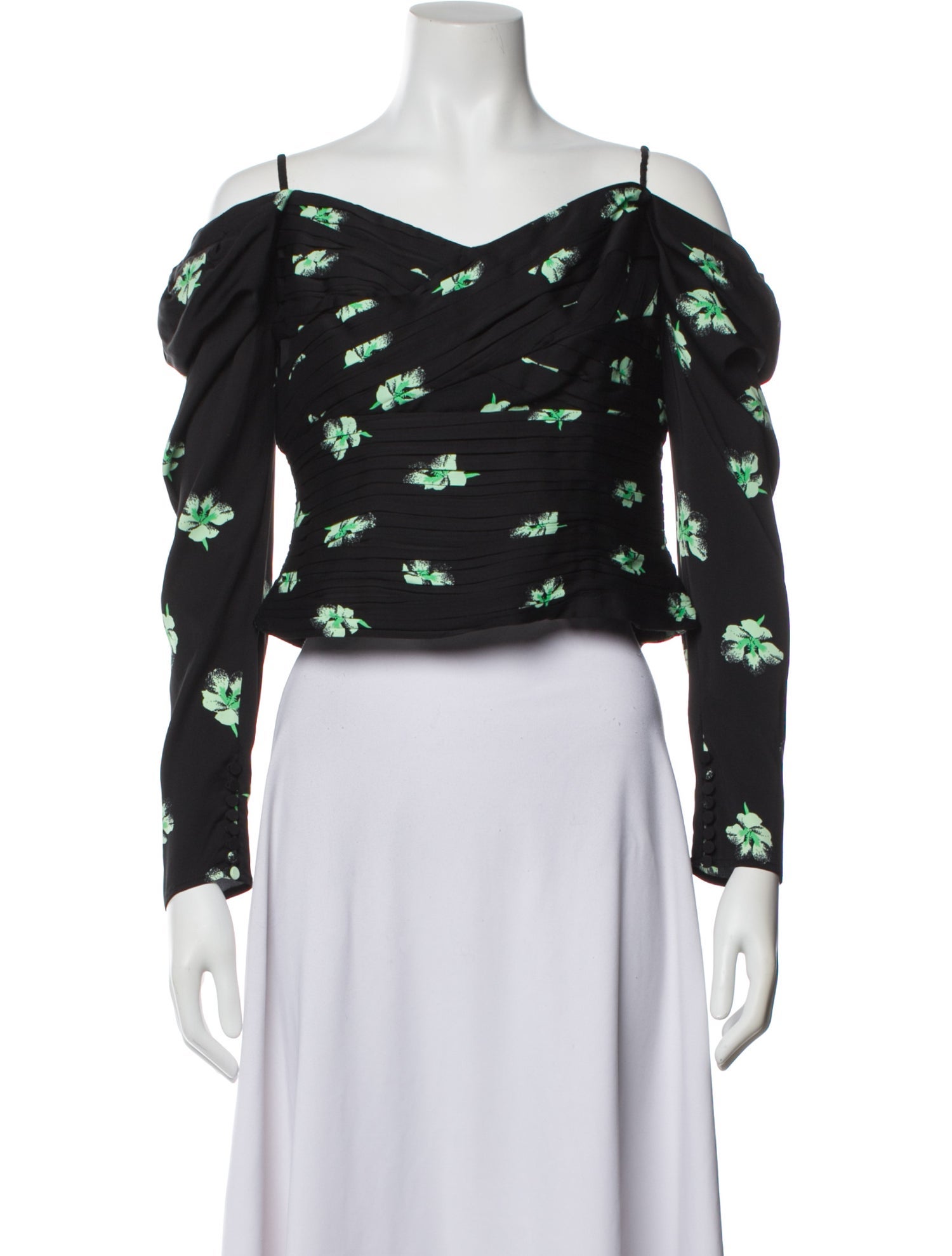 Self-Portrait Silk Floral Print Crop Top w/ Tags