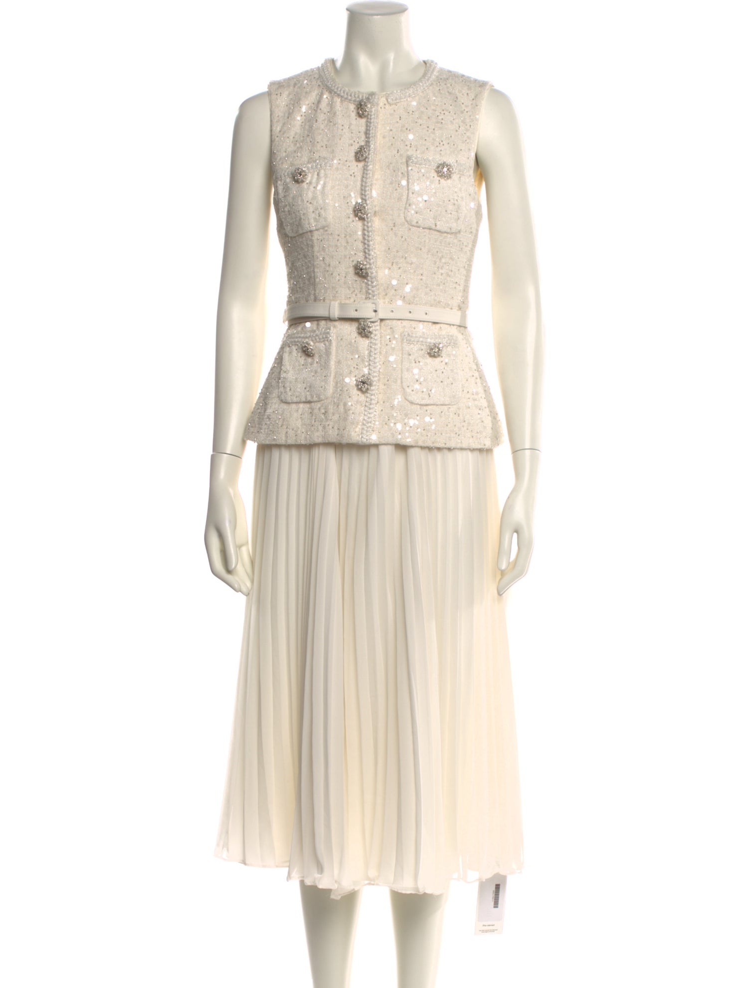 Self-Portrait Crew Neck Midi Length Dress