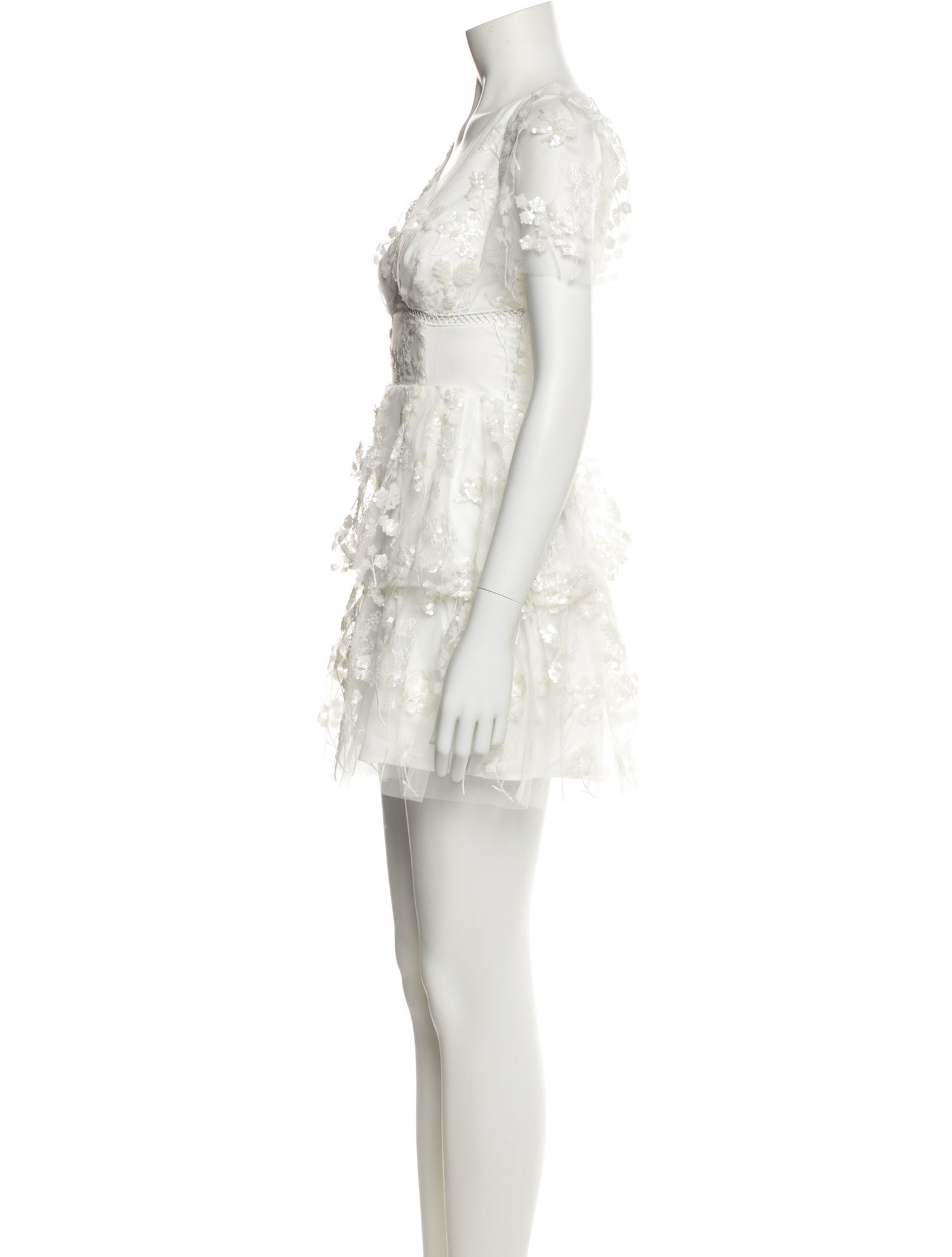 Self-Portrait Lace Pattern Mini Dress