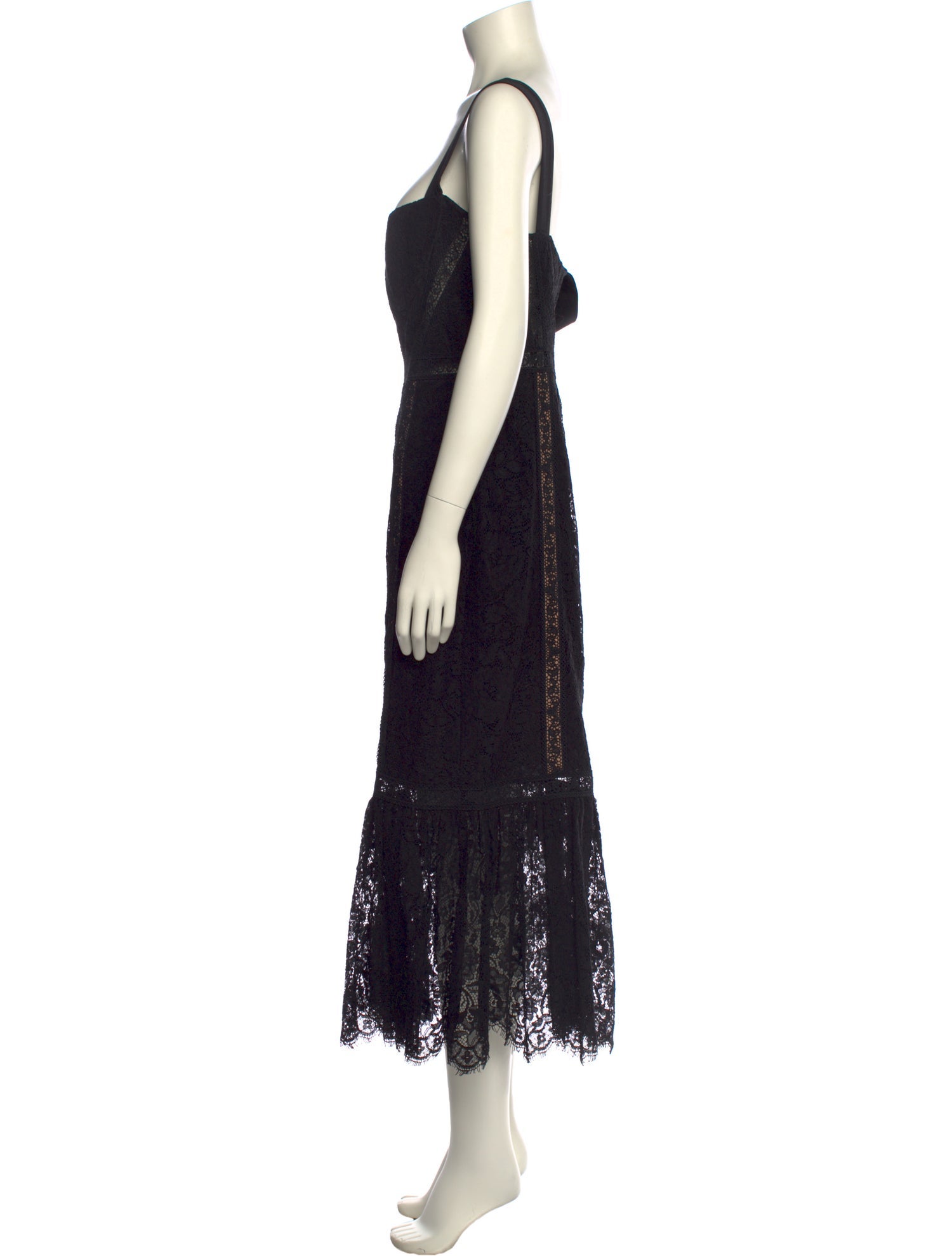 Self-Portrait Square Neckline Long Dress