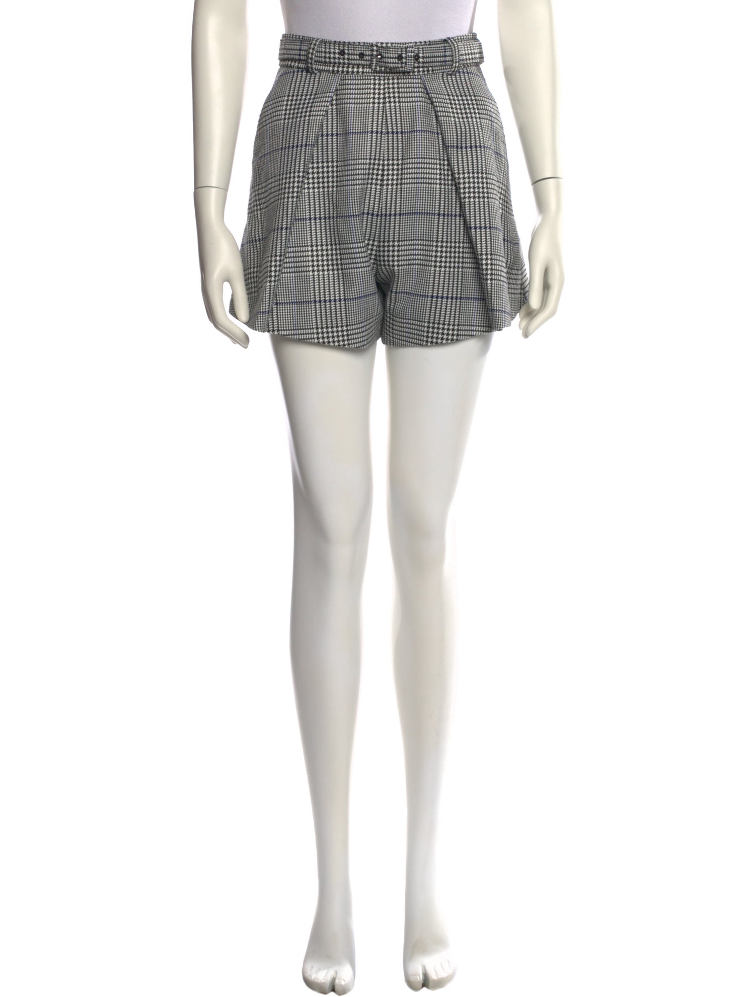 Self-Portrait Plaid Print Mini Shorts