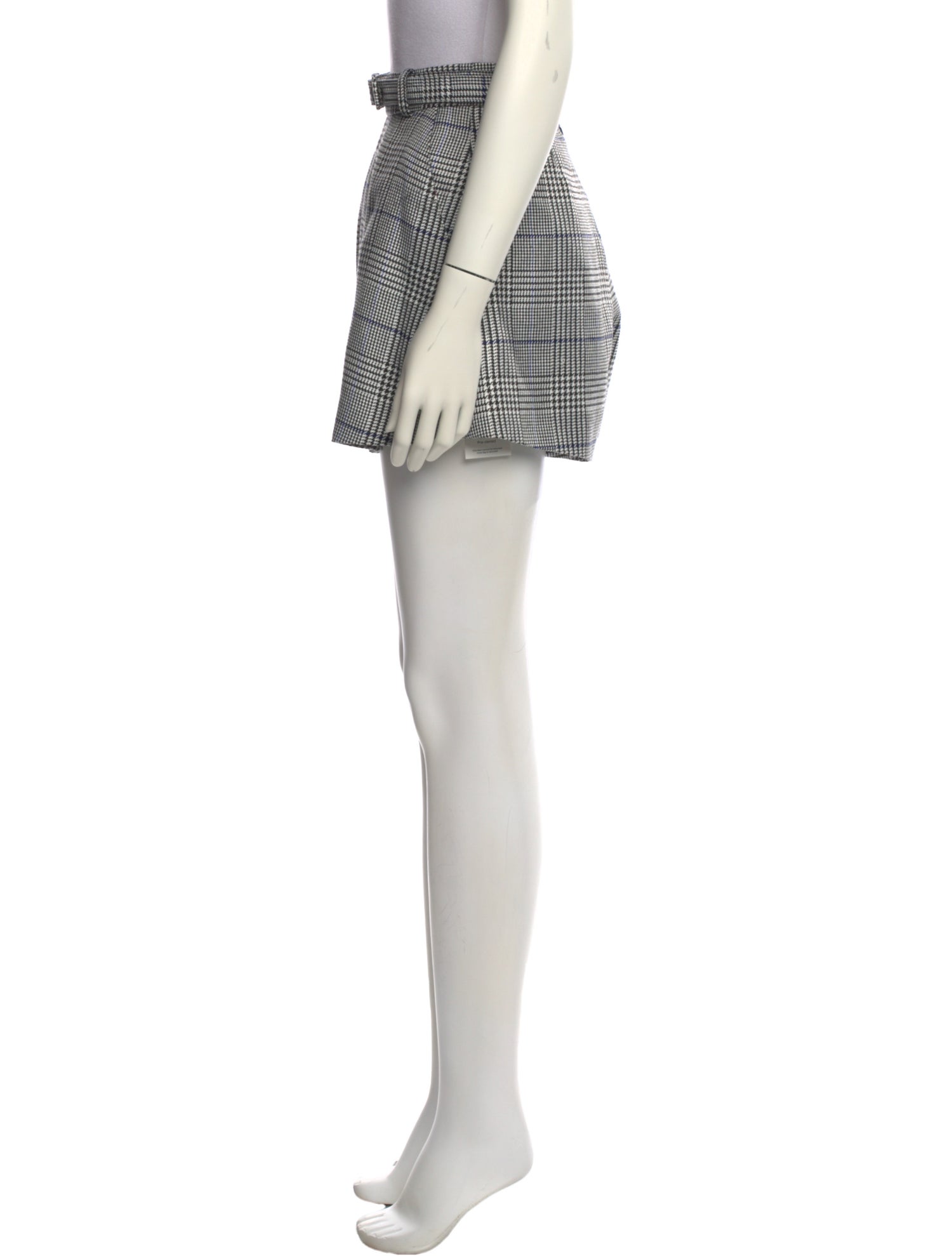 Self-Portrait Plaid Print Mini Shorts