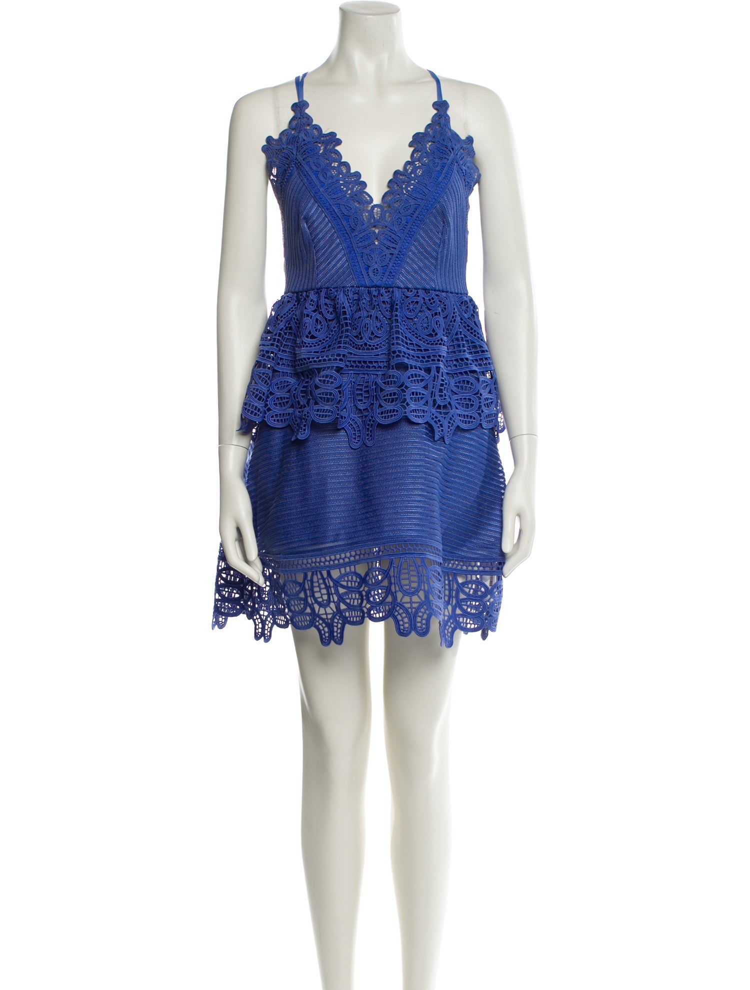 Self-Portrait Lace Pattern Mini Dress