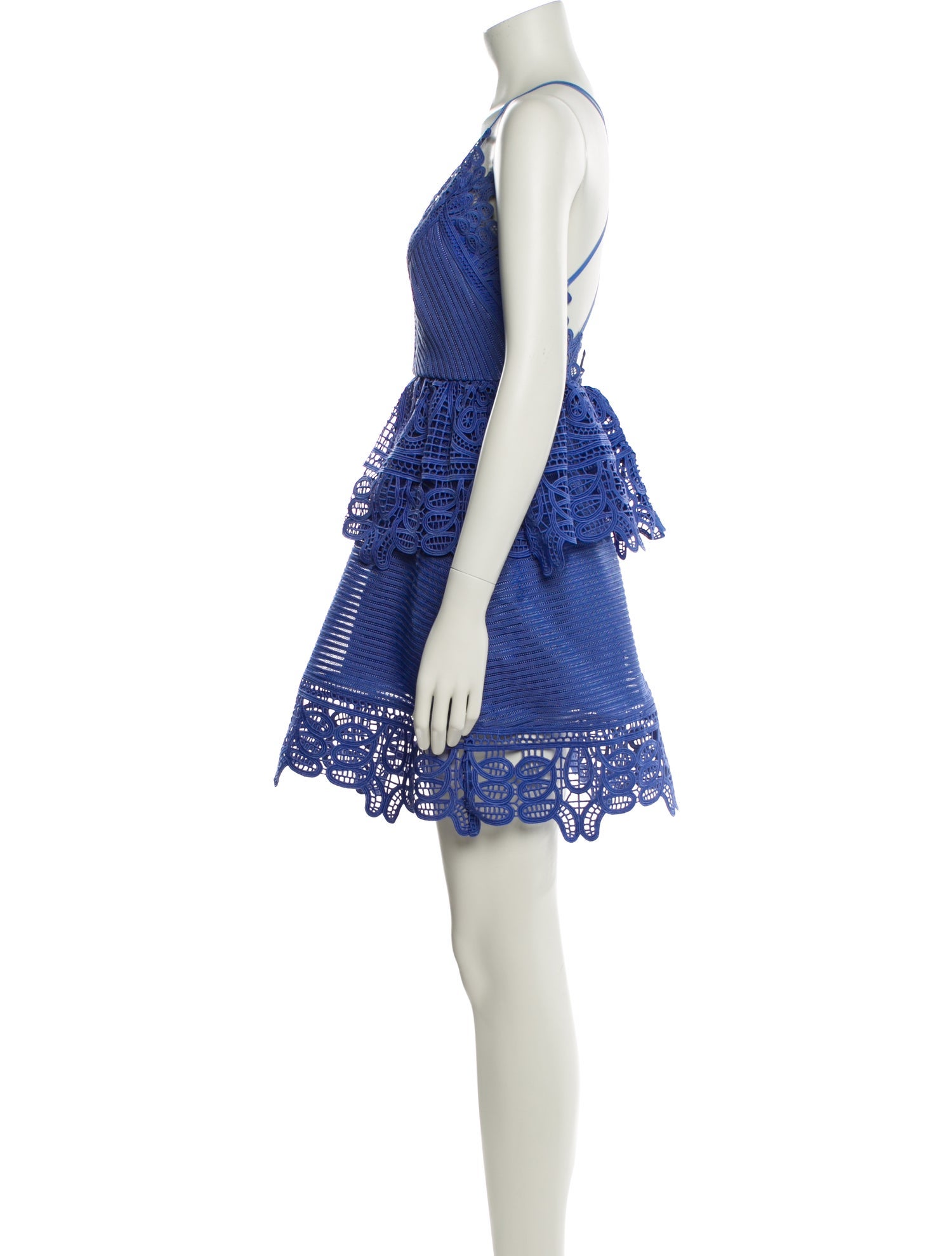 Self-Portrait Lace Pattern Mini Dress