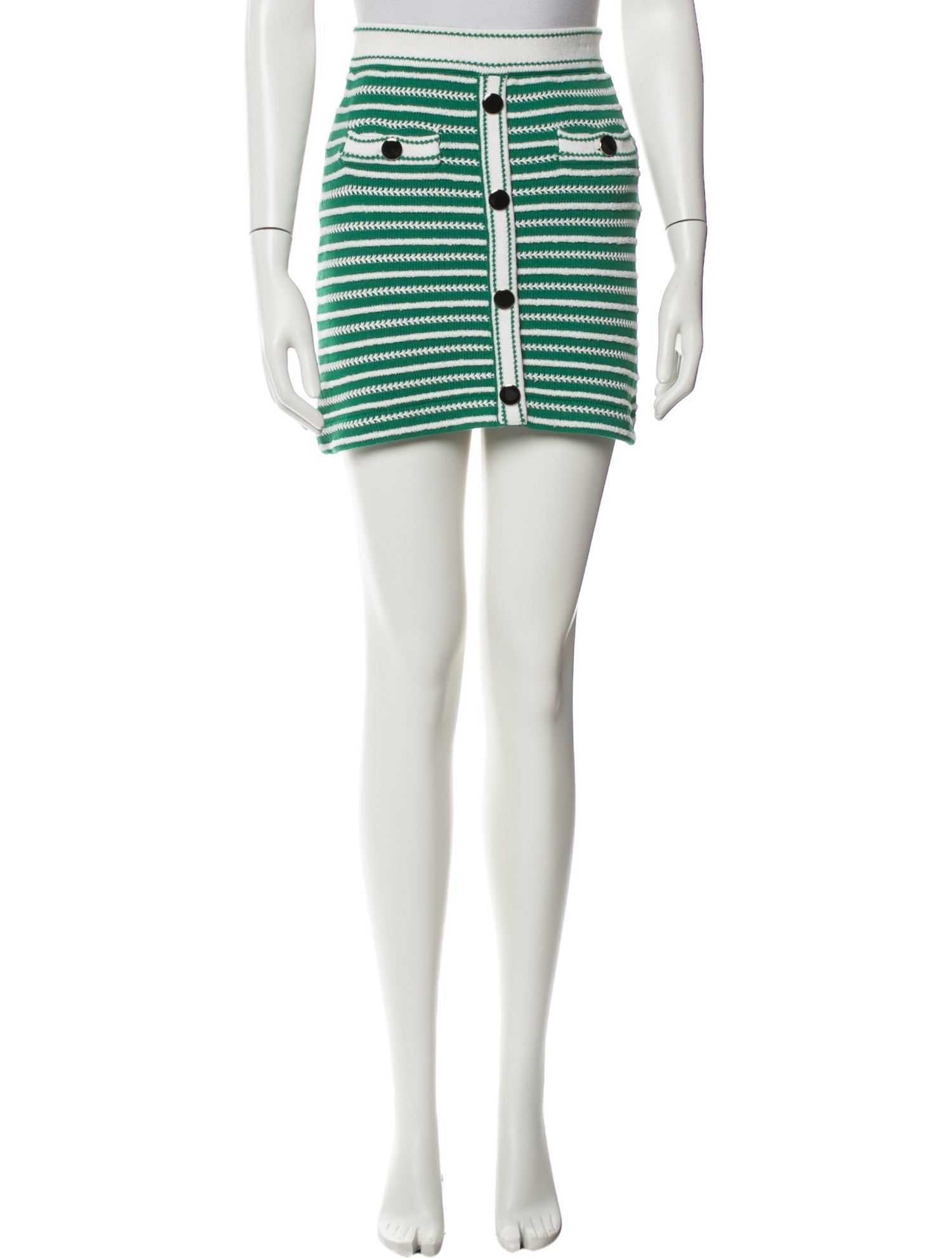 Self-Portrait Striped Knee-Length Skirt