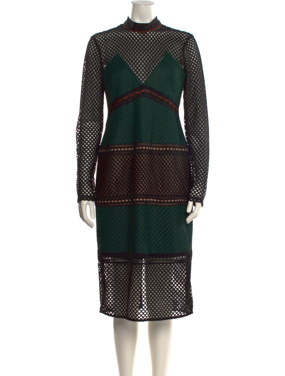 Self-Portrait Colorblock Pattern Midi Length Dress - image 1