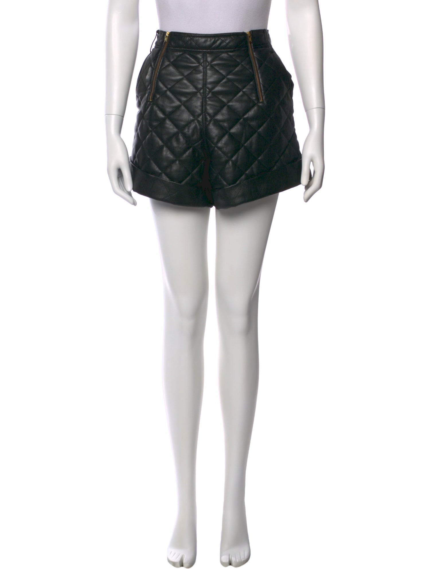 Self-Portrait Faux Leather Mini Shorts