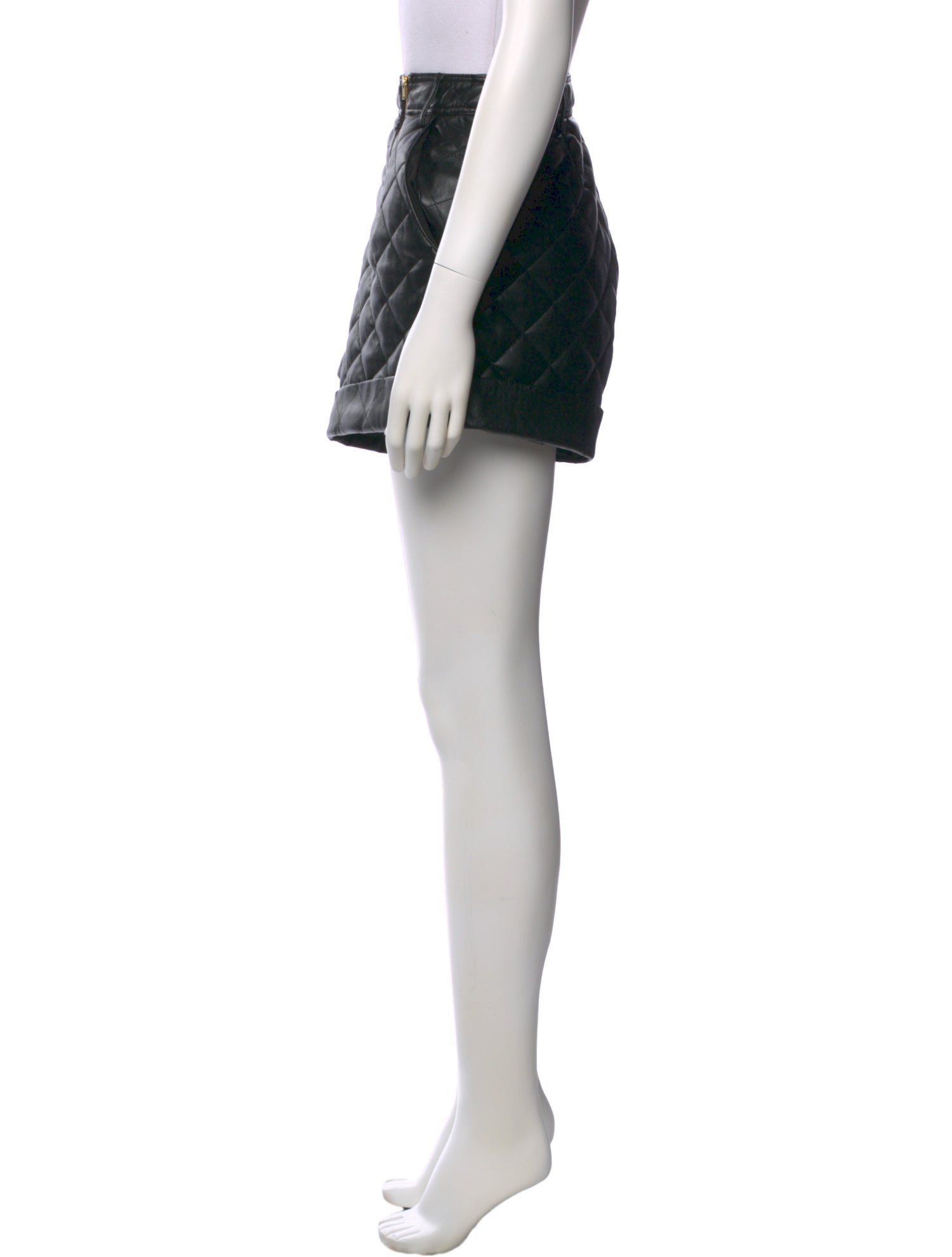 Self-Portrait Faux Leather Mini Shorts