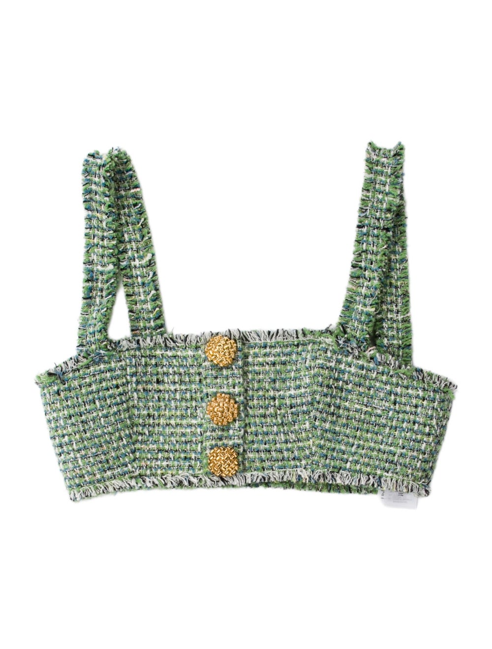 Self-Portrait Tweed Pattern Square Neckline Crop … - image 1