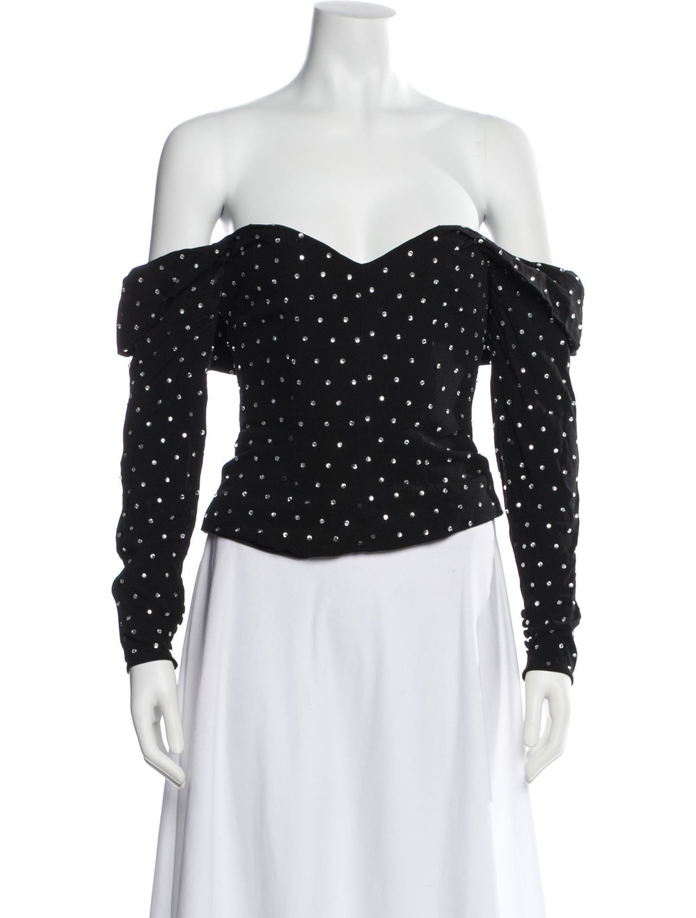 Self-Portrait Patterned Off-The-Shoulder Top - image 1