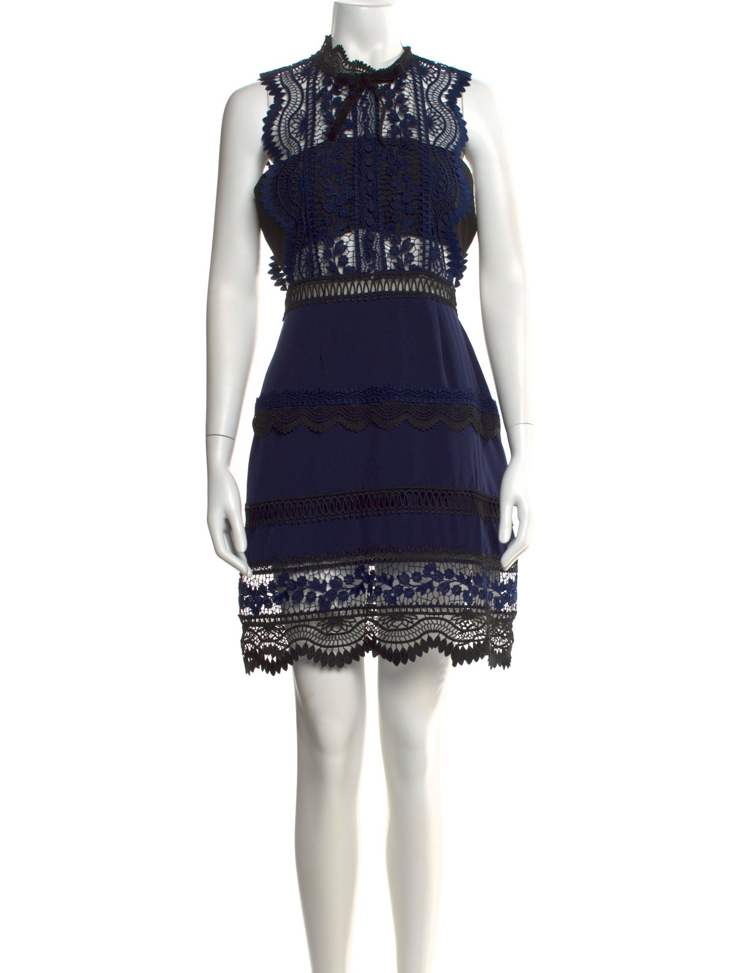 self portrait knee length dress Self-Portrait Lace Pattern Knee-Length - Blue Dresses, Clothing - WSELF90169 Womens dresses