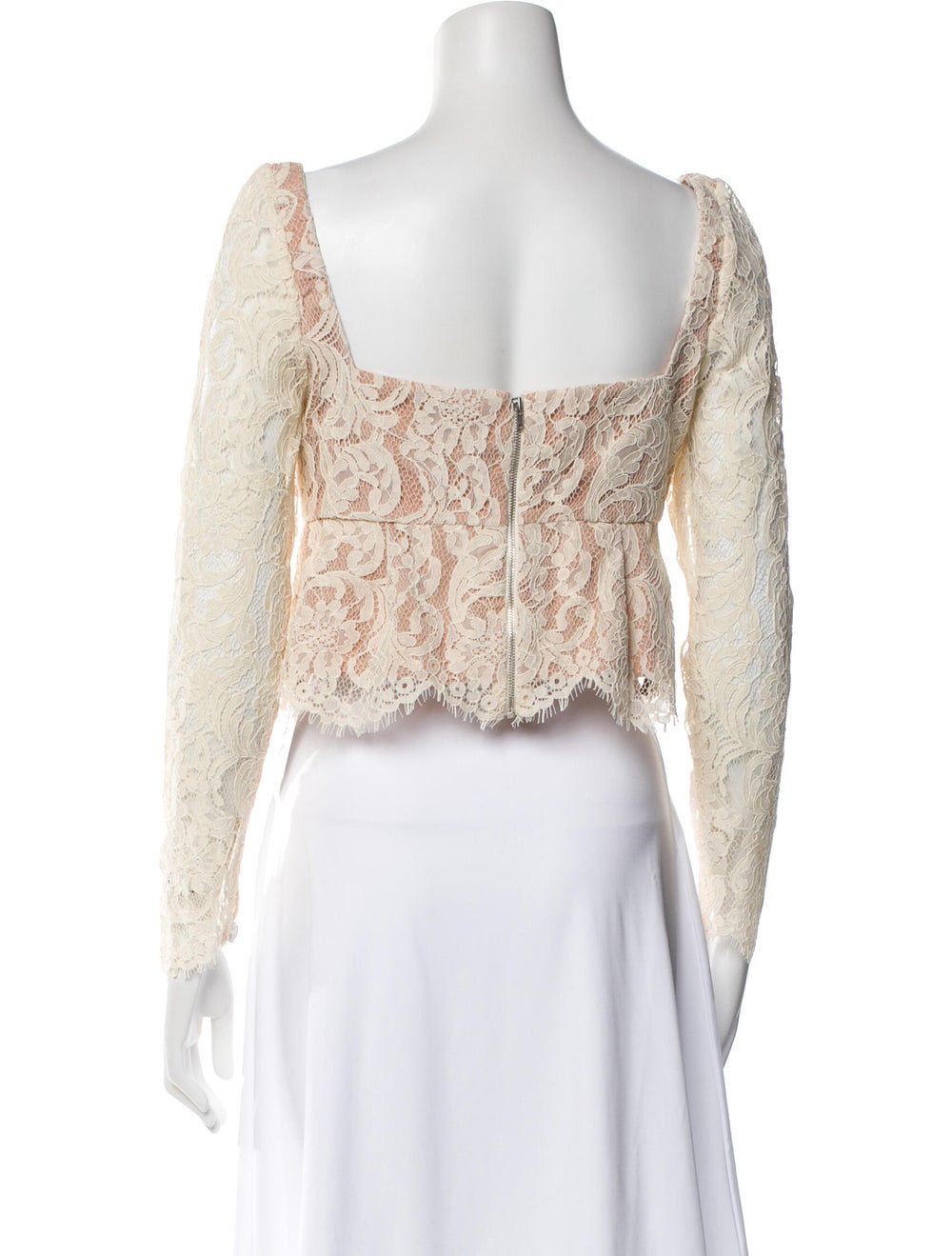 Self-Portrait Lace Pattern Square Neckline Top - image 3