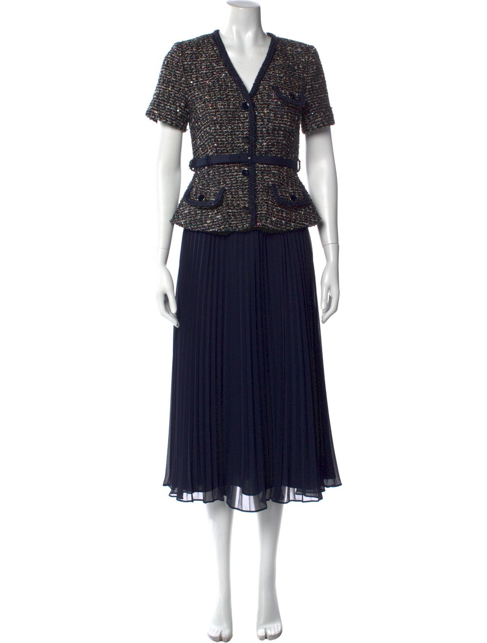 Self-Portrait Tweed Pattern Midi Length Dress - image 1
