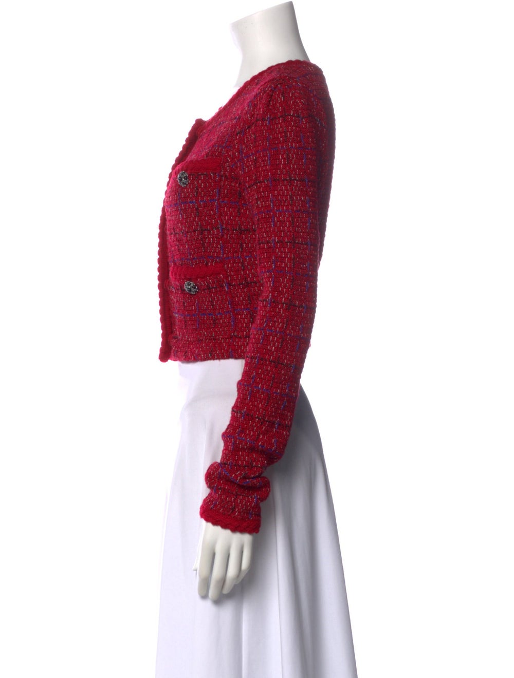 Self-Portrait Tweed Pattern Crew Neck Sweater - image 2