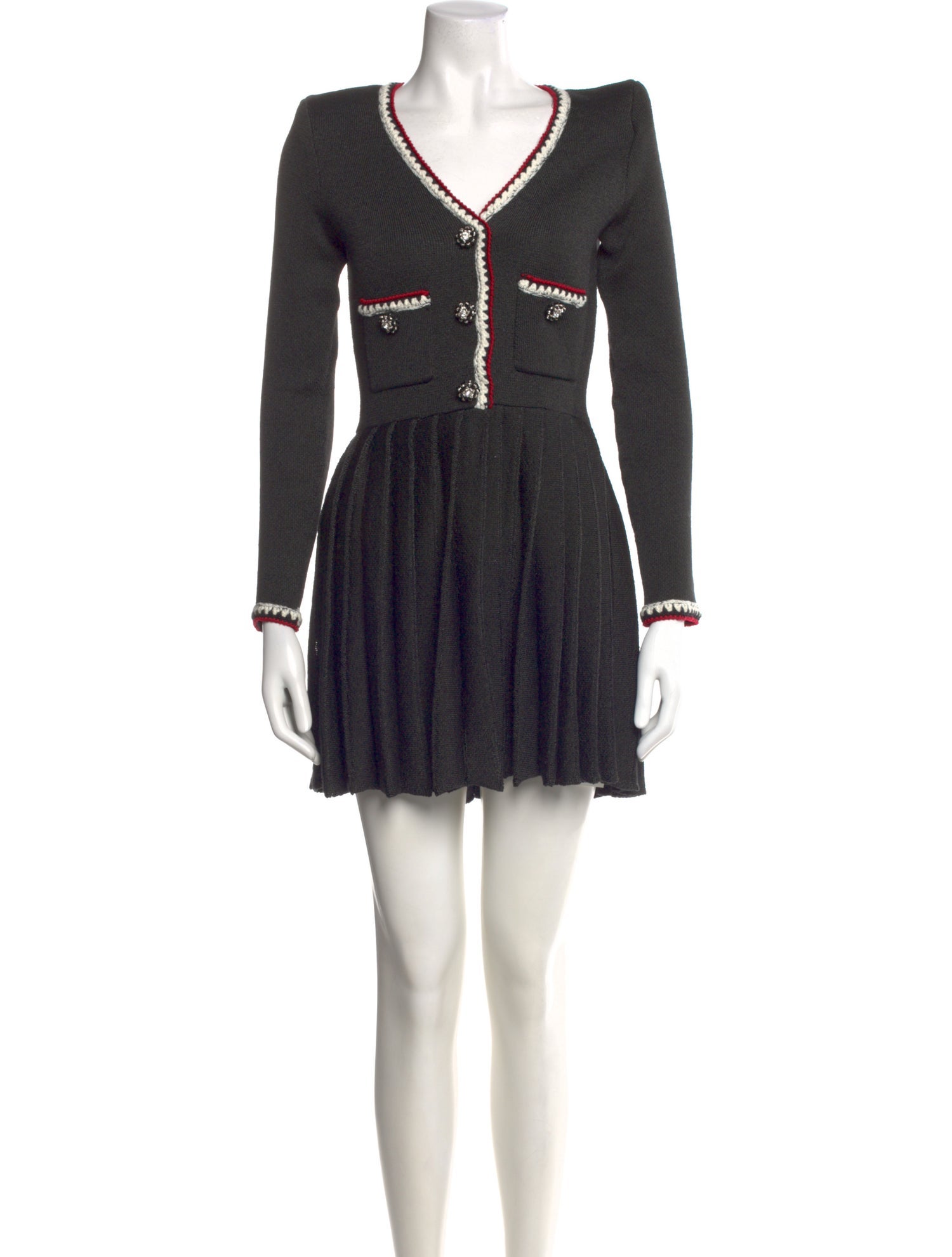 Self-Portrait V-Neck Mini Dress