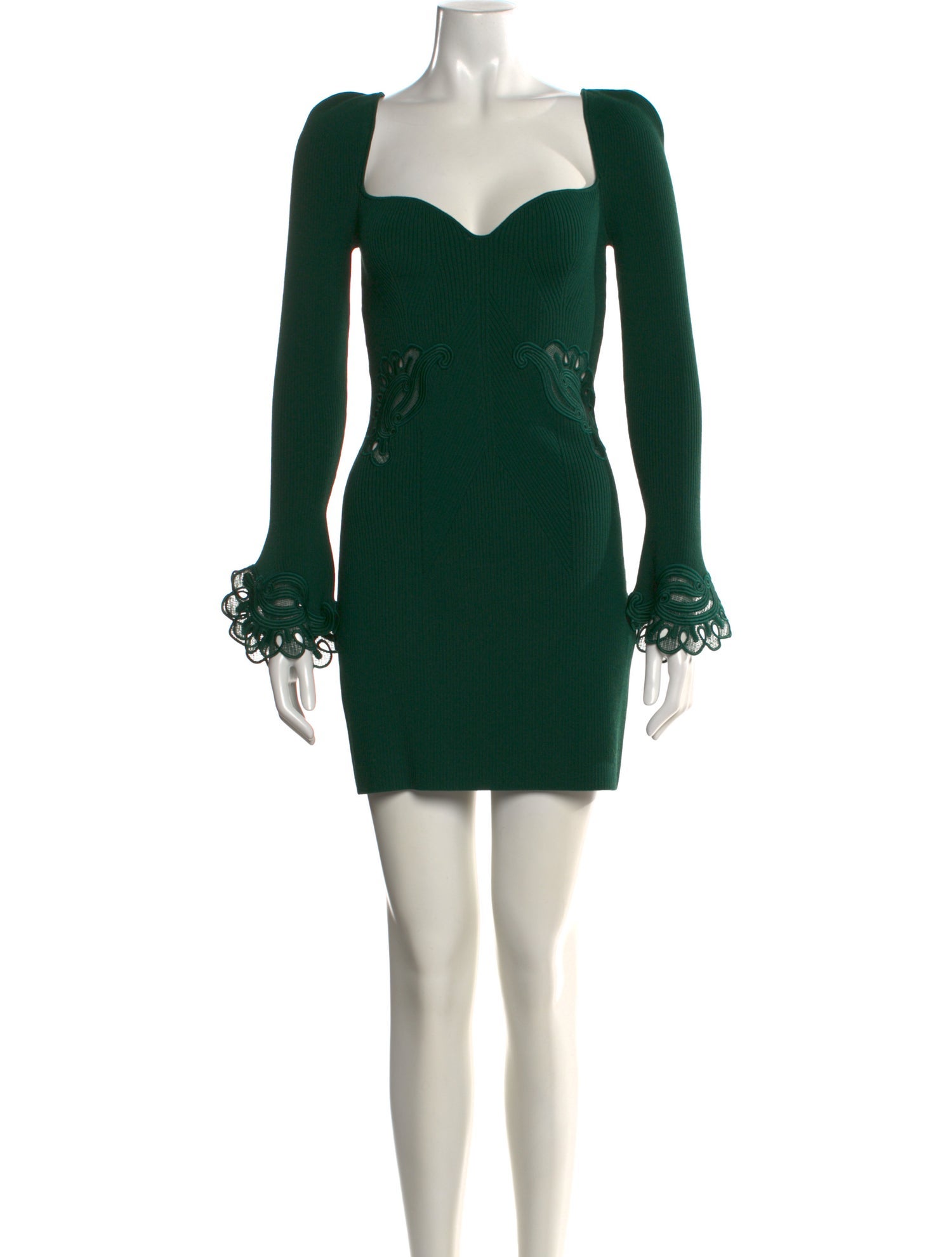 Self-Portrait Square Neckline Mini Dress - Green Dresses, Clothing -  WSELF90624 | The RealReal
