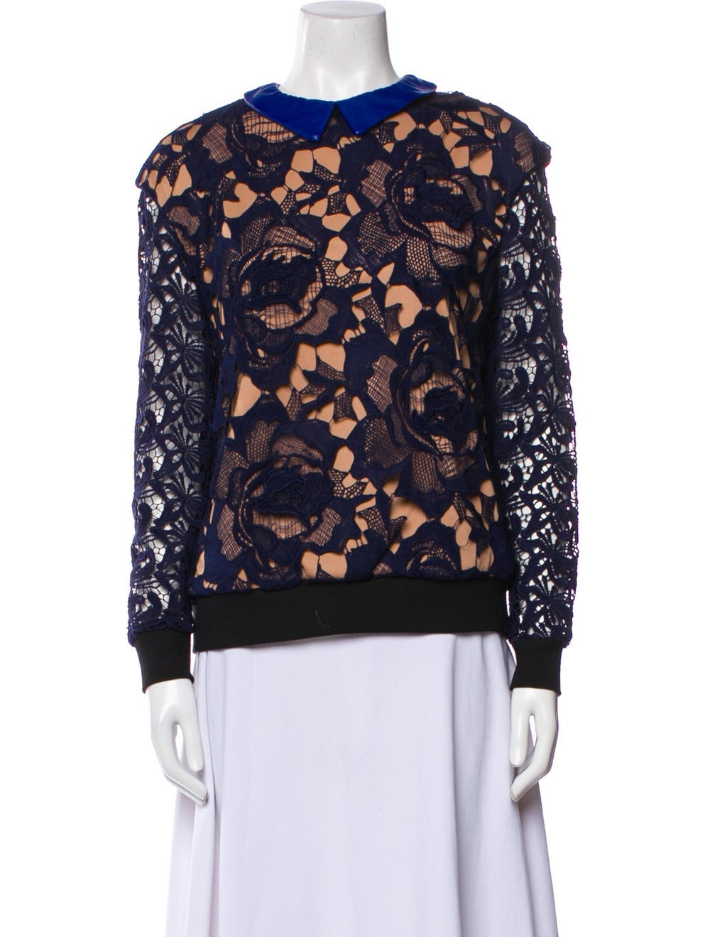 Self-Portrait Patterned Long Sleeve Sweatshirt - image 1