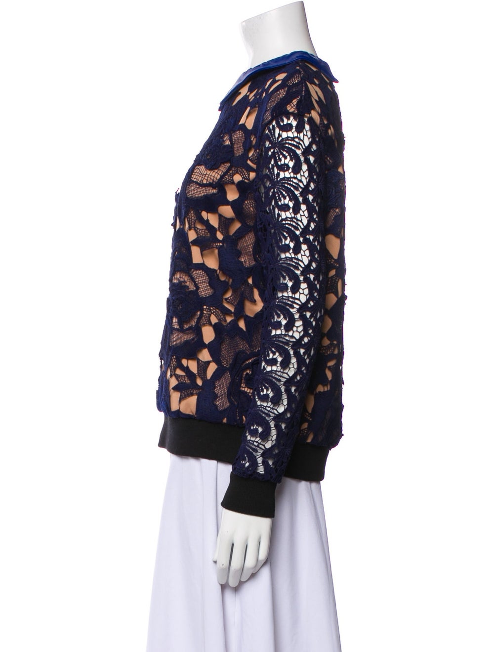 Self-Portrait Patterned Long Sleeve Sweatshirt - image 2