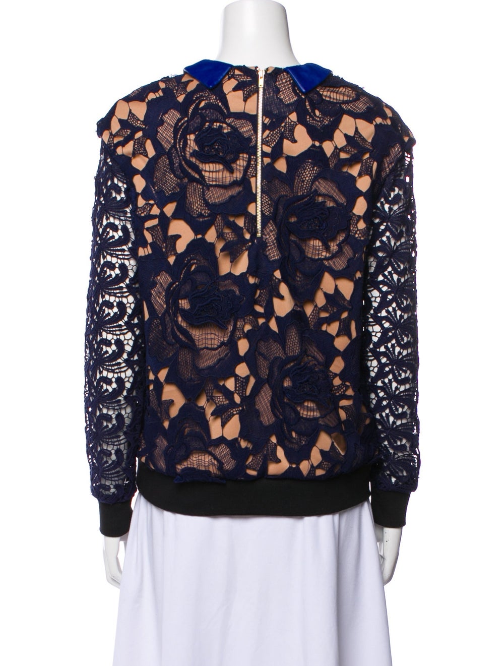 Self-Portrait Patterned Long Sleeve Sweatshirt - image 3