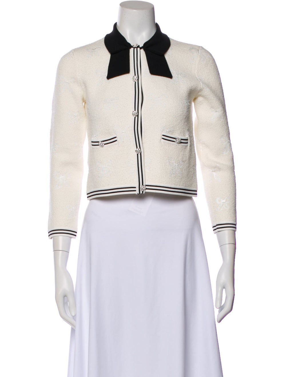 Self-Portrait Tweed Pattern Biker Jacket - image 1