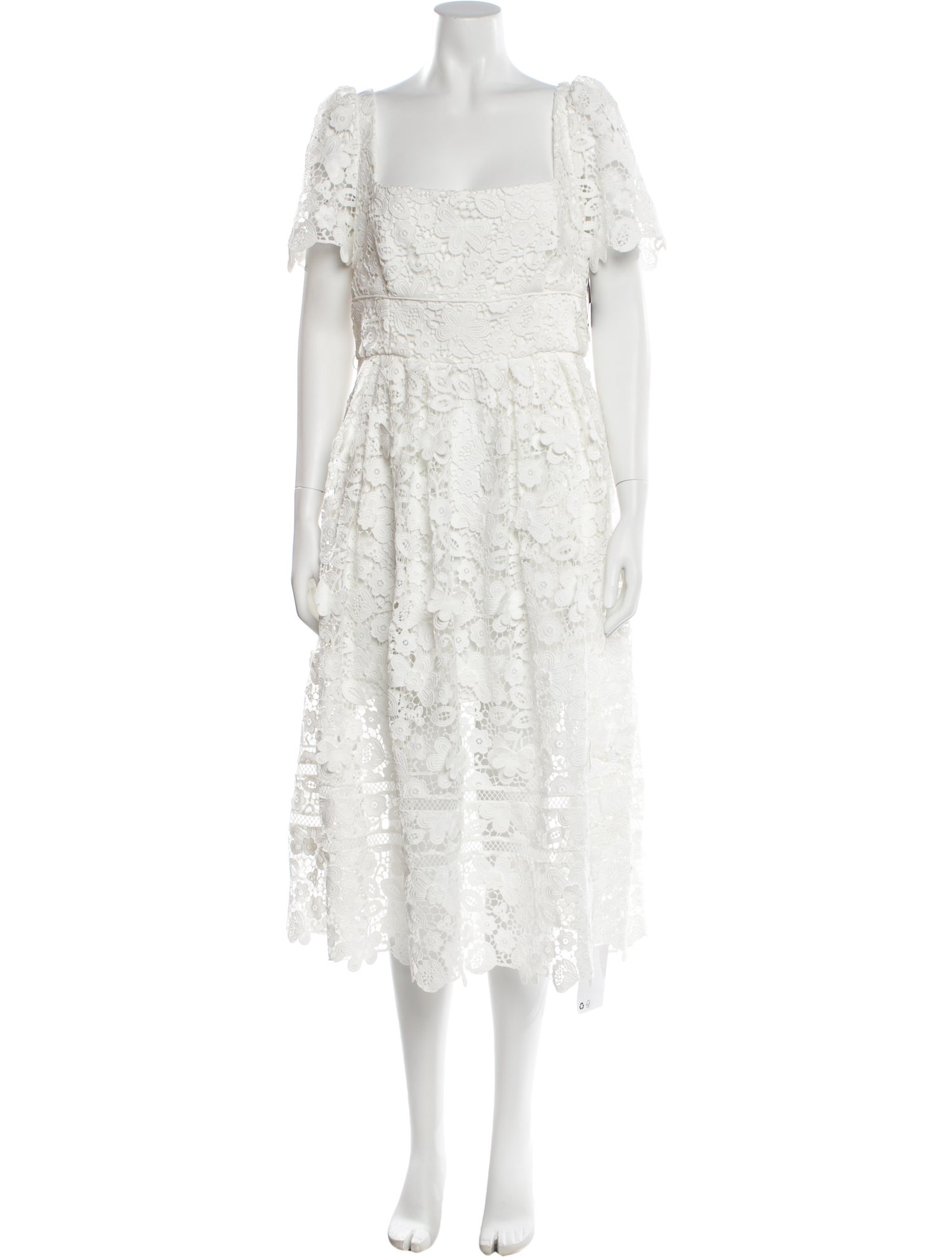 Self-Portrait Lace Pattern Midi Length Dress