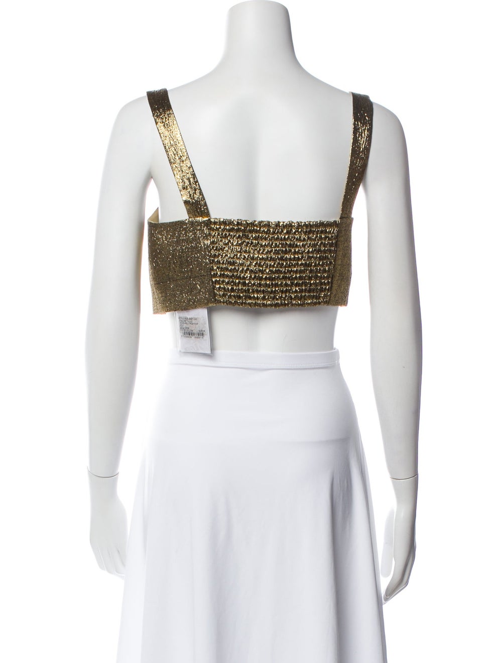 Self-Portrait Patterned Square Neckline Crop Top … - image 3