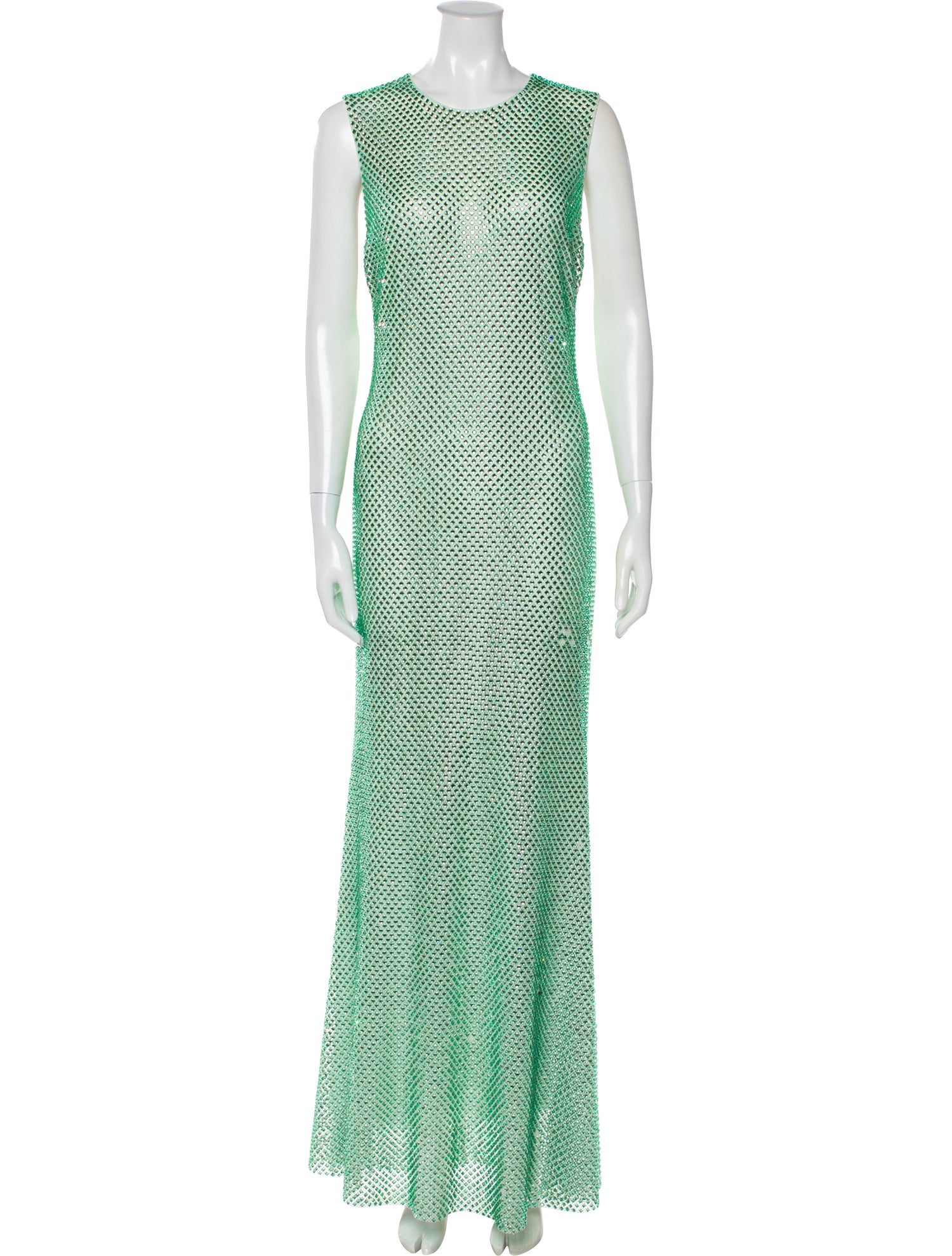 slim fit dress slacks Mint Rhinestone Mesh Midi Dress