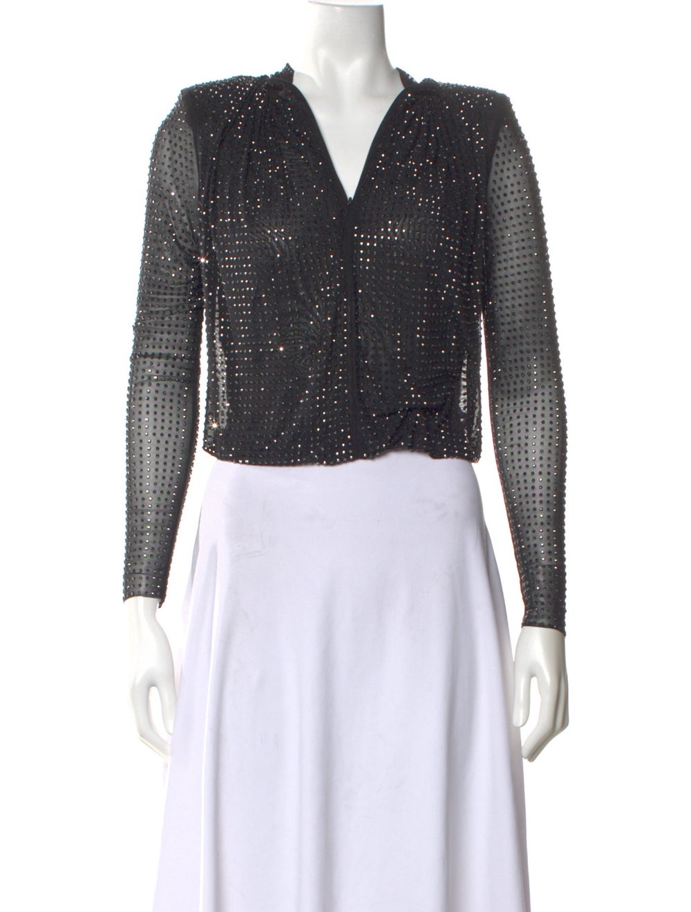 Self-Portrait Mesh Patterned Top - image 1