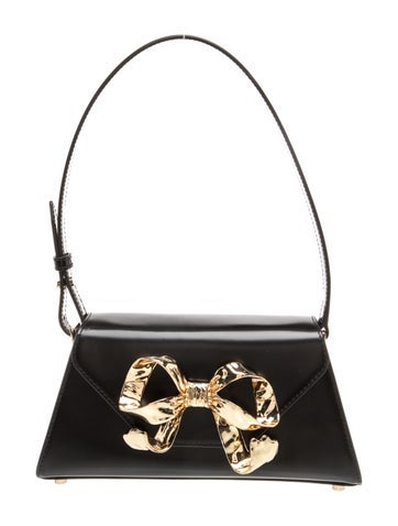 Pre-owned Self-portrait Leather Shoulder Bag In Black