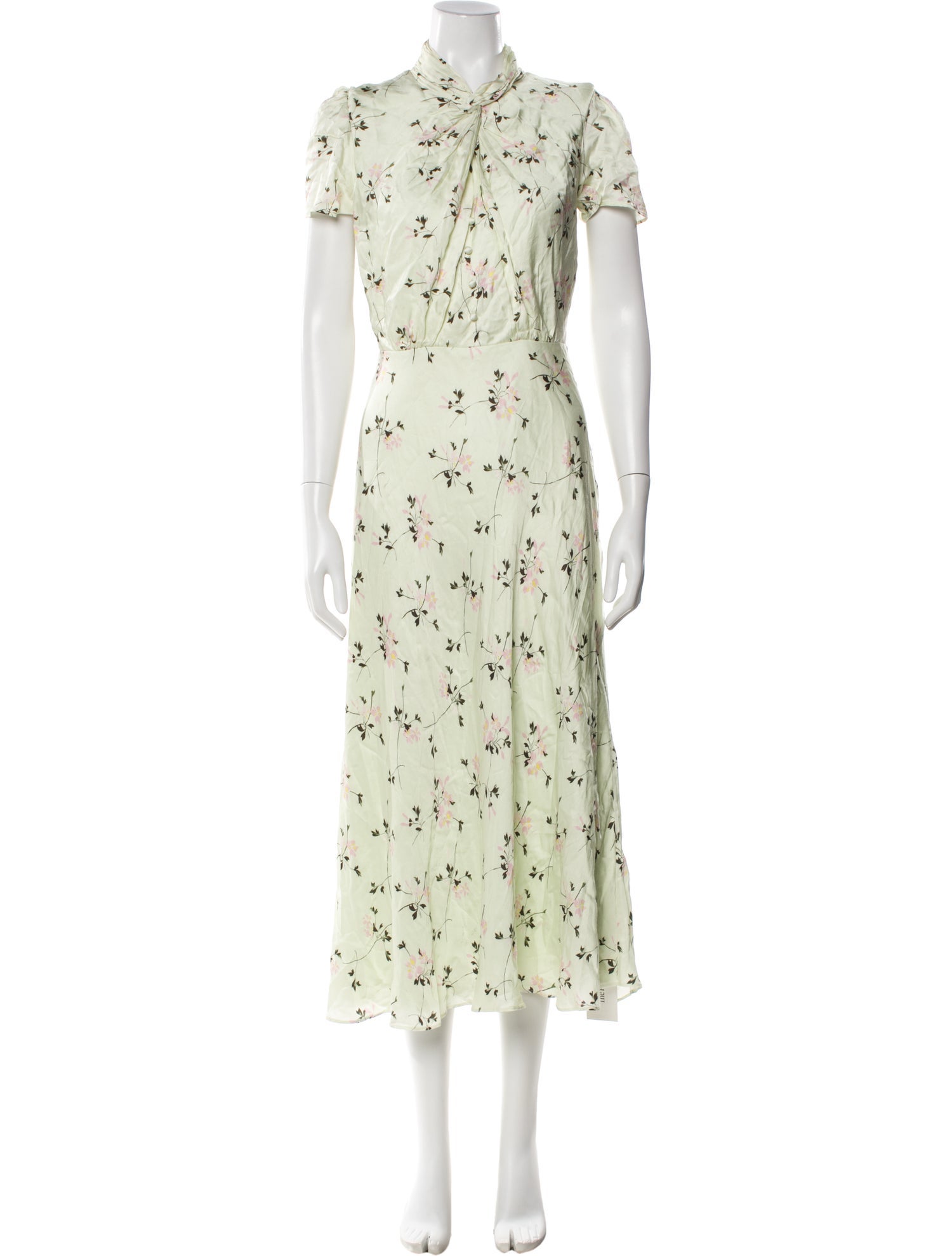 self portrait green floral dress Self-Portrait floral-appliqu Georgette Maxi Dress | Green