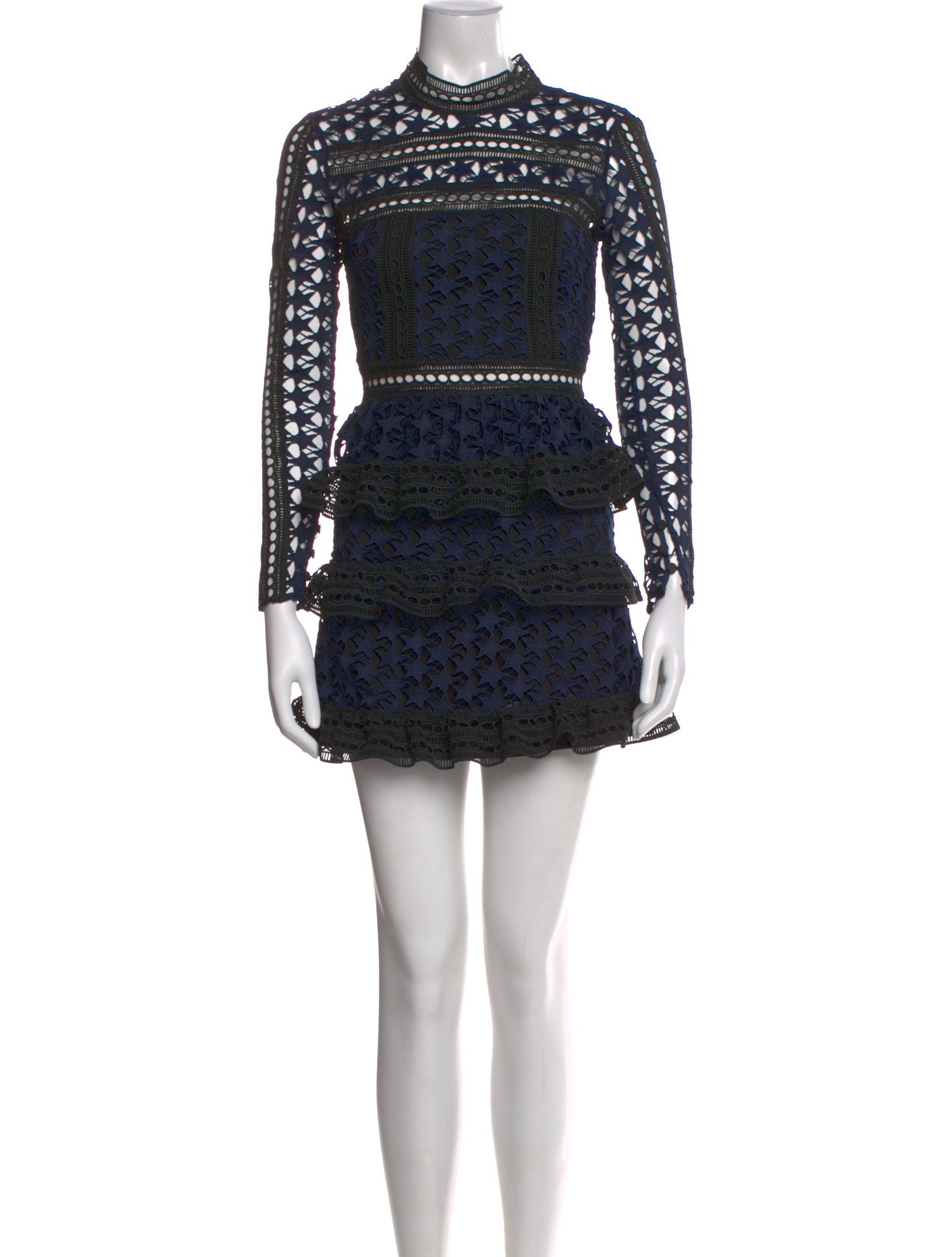 self portrait high neck star lace dress Self Portrait Star Lace Dress