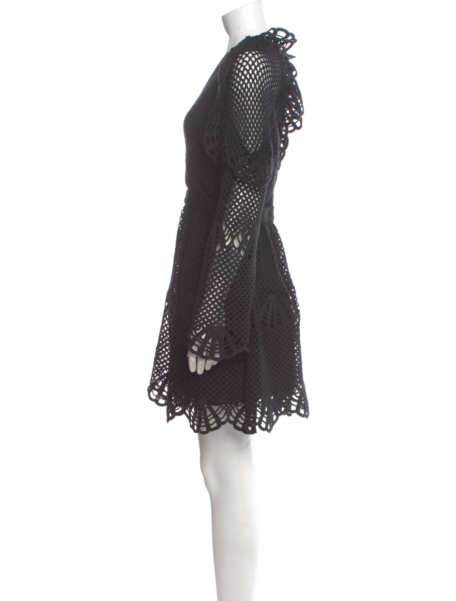 lace a line dress self portrait Self-Portrait Pattern Mini - Grey Dresses, Clothing - WSELF92401 Straps Navy Blue Pleated Primary colour:Off White style_v-neck which cuts a flattering