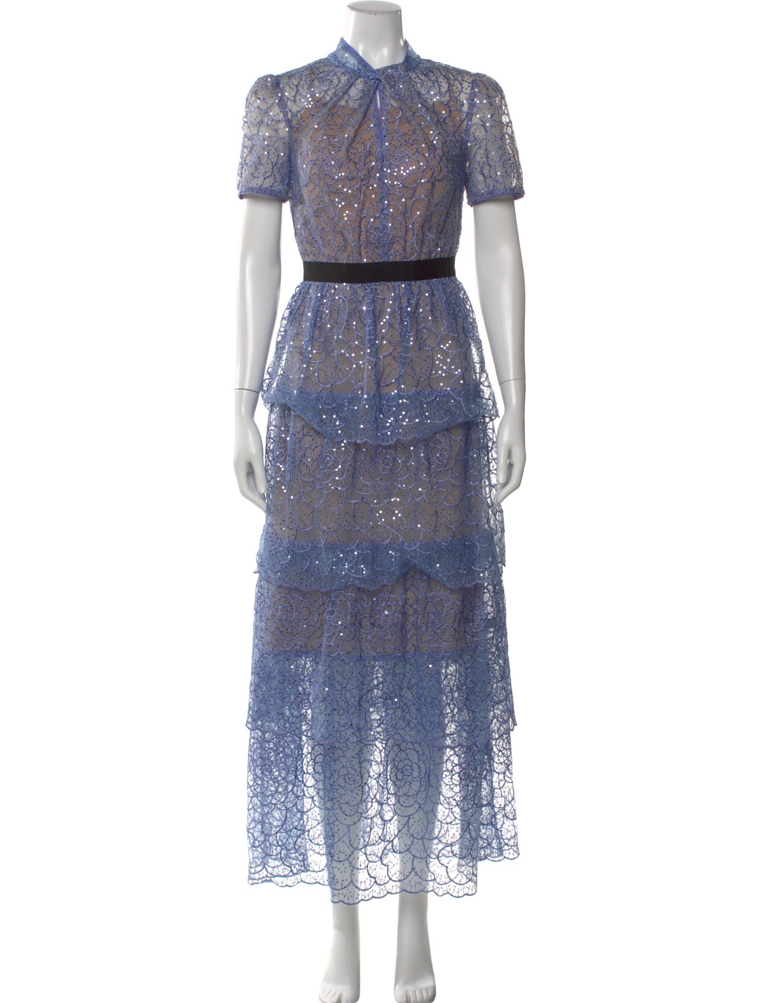 blue lace dress self portrait Self-Portrait Pattern Long - Dresses, Clothing - WSELF92998 Casual Dresses For Fall Cyan Spaghetti Straps Lace Size:3x Ideal for all occasions
