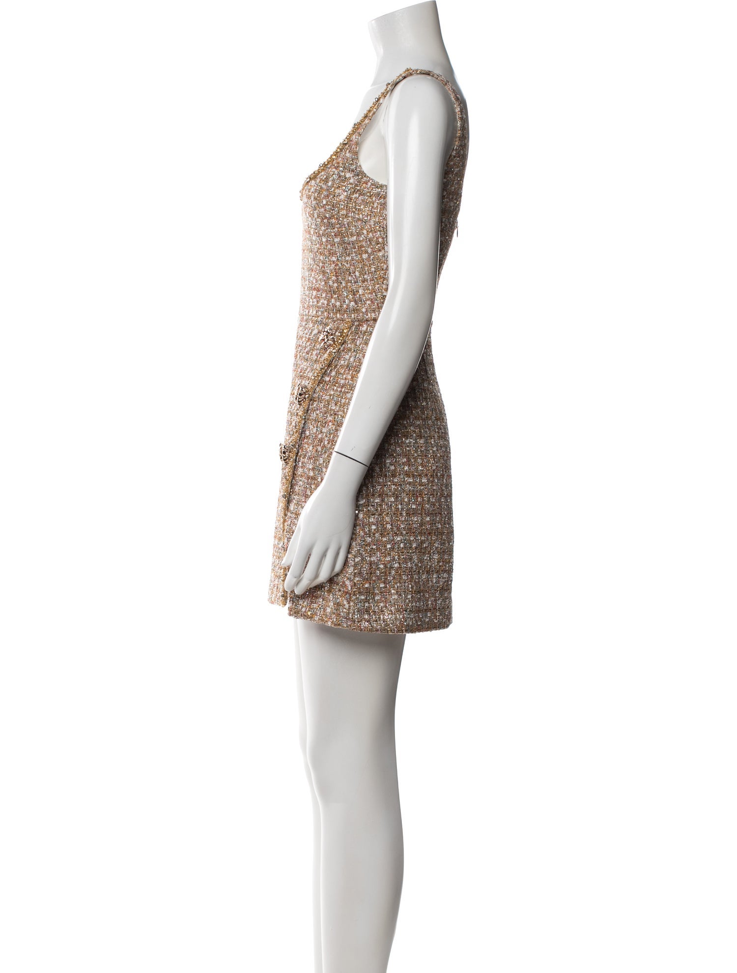 self portrait sequin tweed mini dress self-portrait - Pink Sequin Boucle Bow Mini Dress