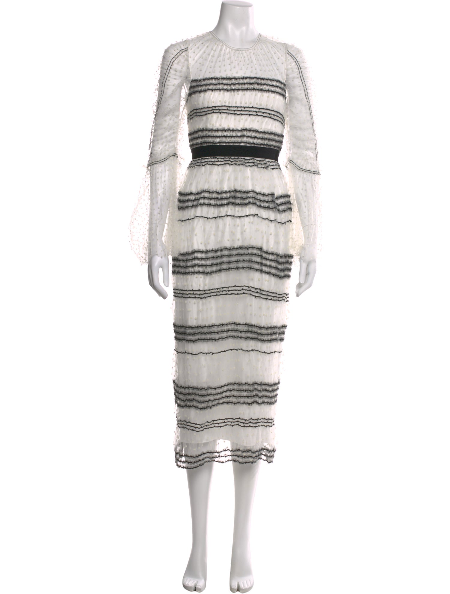 knee length dresses for ladies Self-Portrait - Pleated Crochet Floral Maxi Dress main image 1