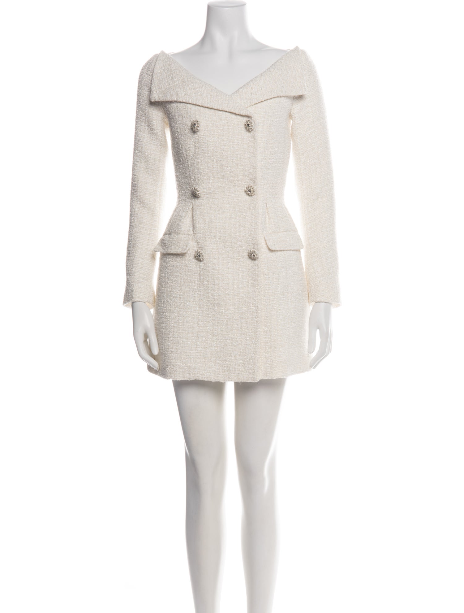self portrait tweed long sleeve mini dress Self-Portrait Tweed Long Sleeve Mini Dress