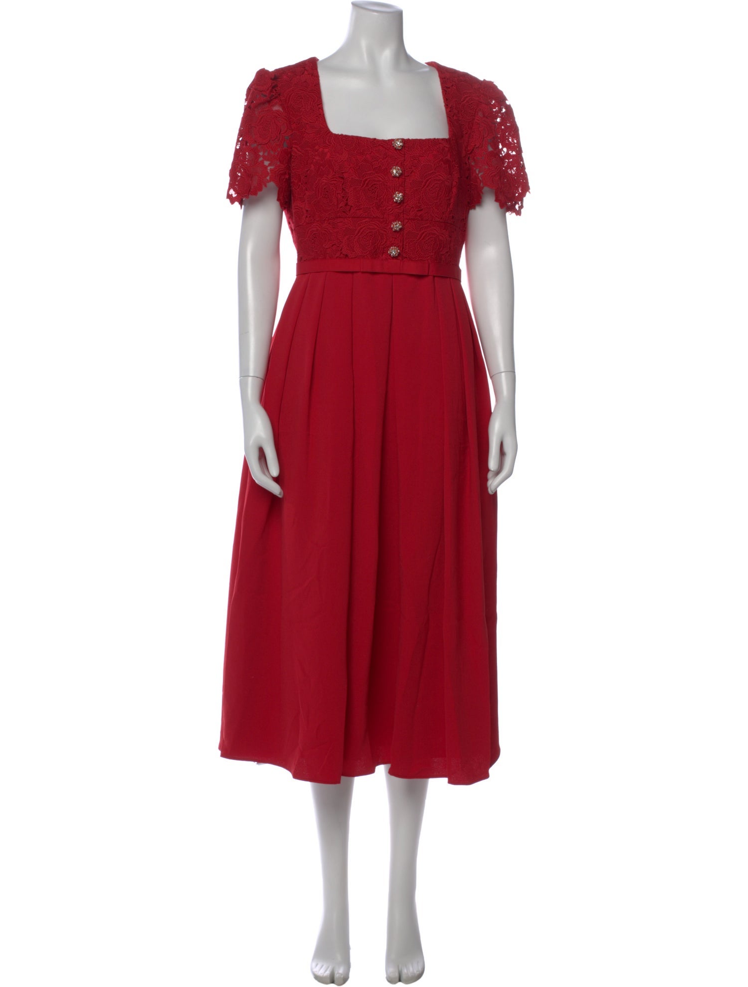self portrait red lace midi dress A Red Lace Dress to Wear This Spring