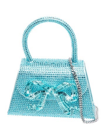 Pre-owned Self-portrait Crystal Shoulder Bag W/ Tags In Blue