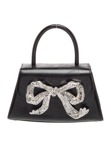 Pre-owned Self-portrait Leather Evening Bag In Black