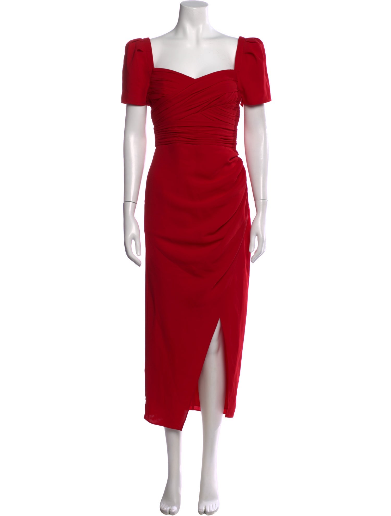 self portrait red mini dress self-portrait - Red Taffeta Bandeau Mini Dress