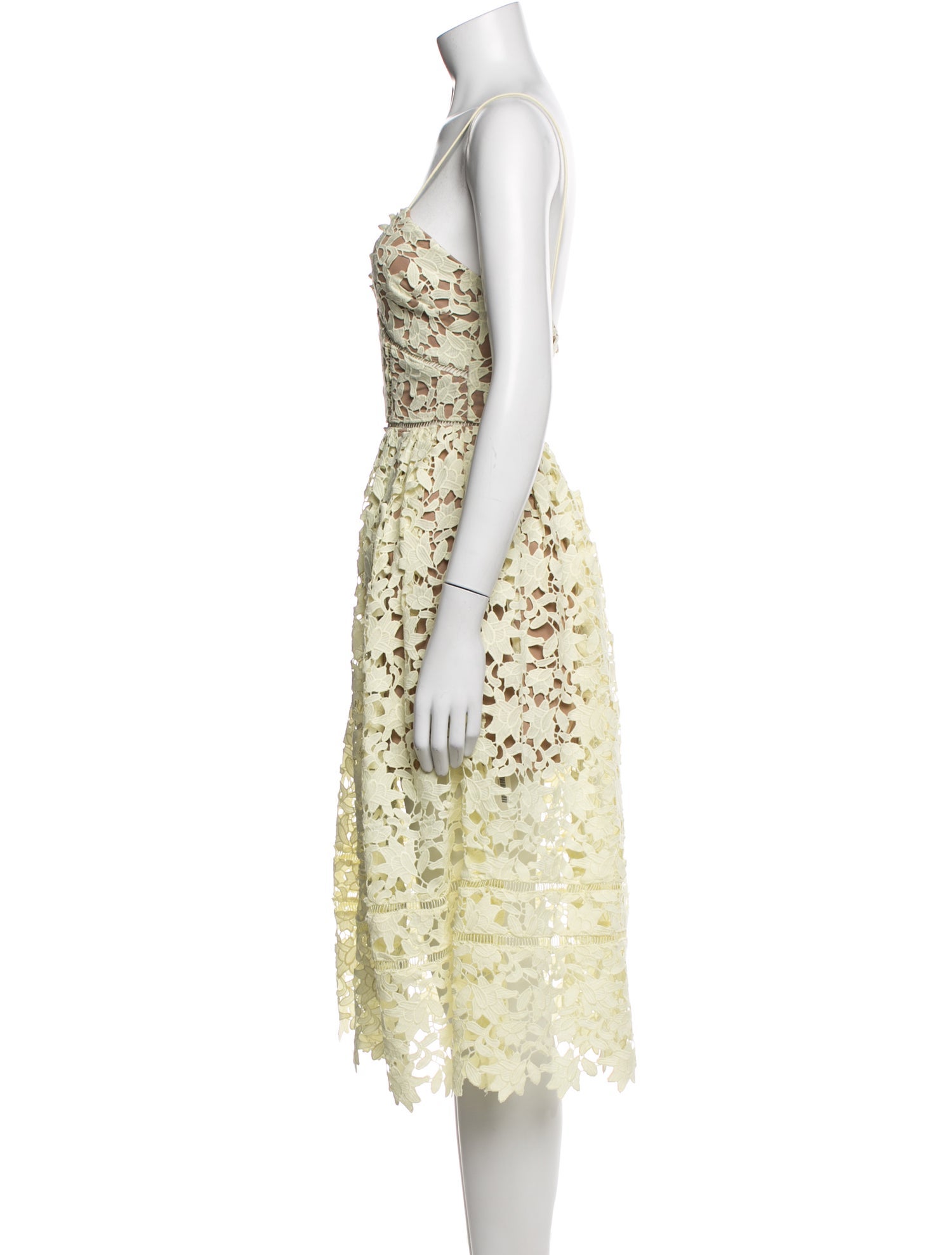 Self-Portrait Lace Pattern Midi Length Dress