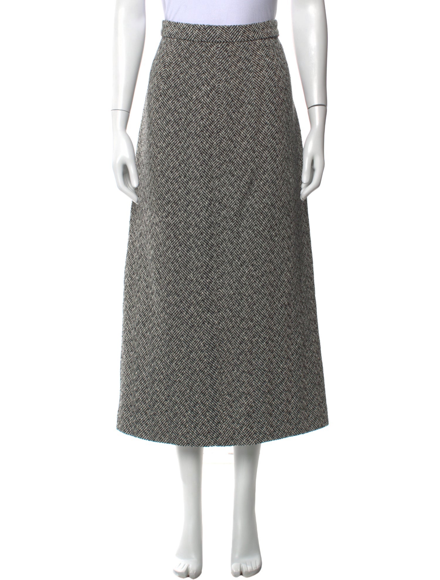 Self-Portrait Tweed Pattern Long Skirt