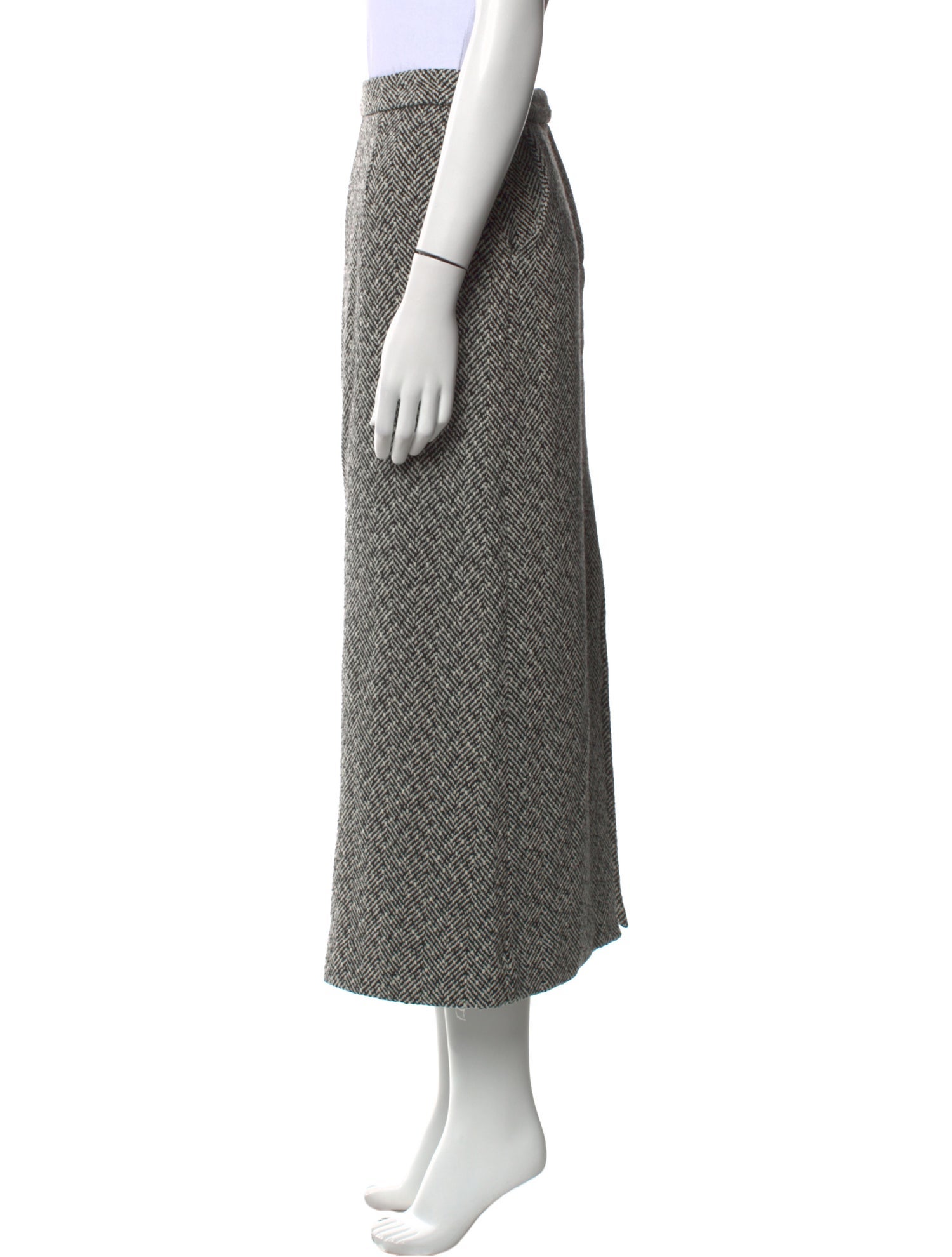 Self-Portrait Tweed Pattern Long Skirt